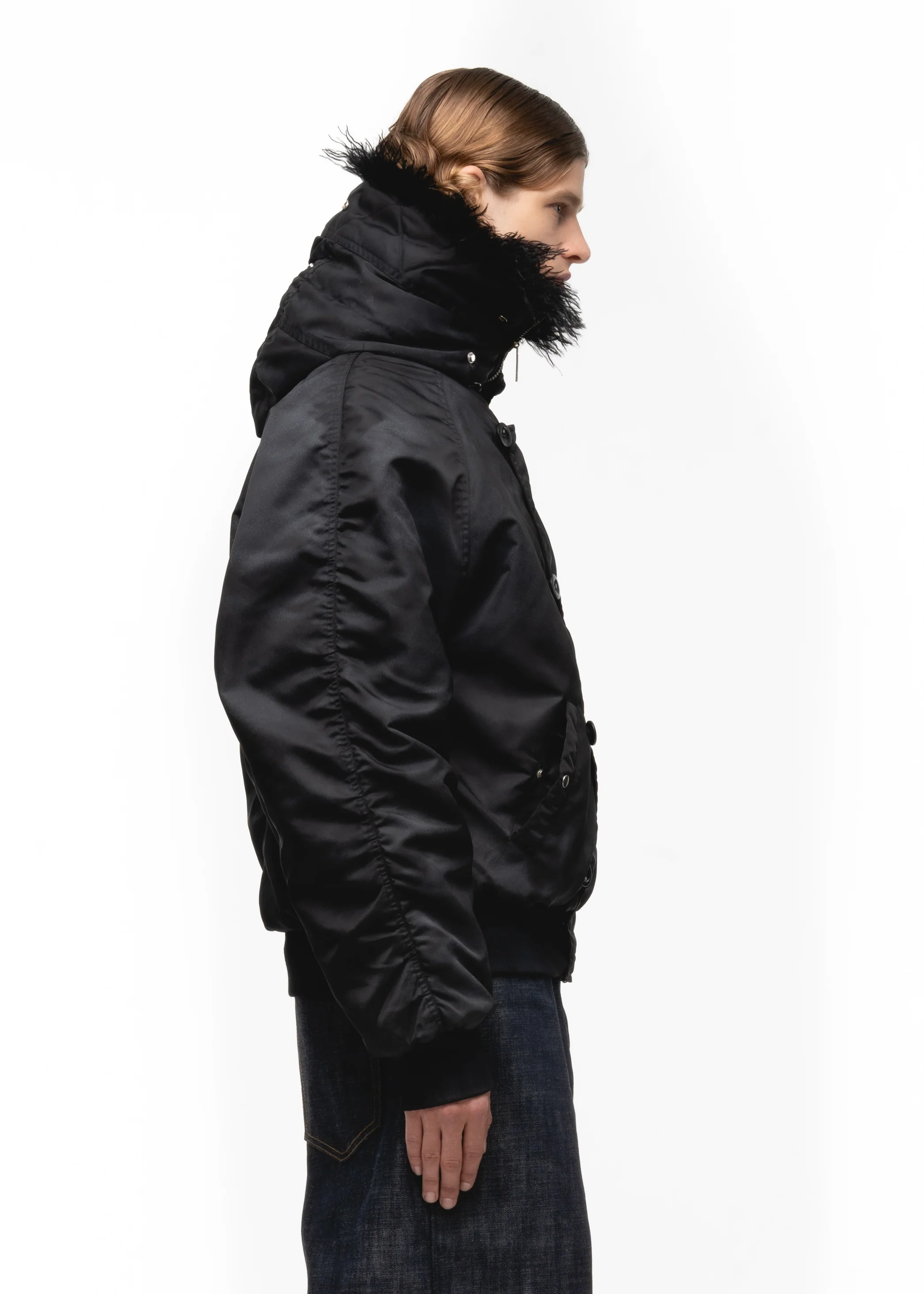 ASTRO FUR BOMBER JACKET BLACK - Image 10