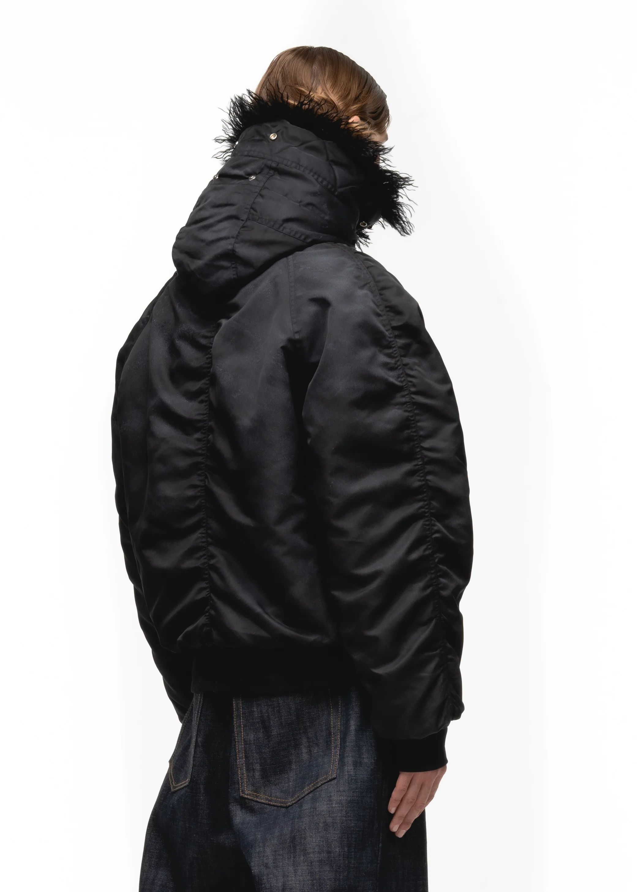 ASTRO FUR BOMBER JACKET BLACK - Image 11