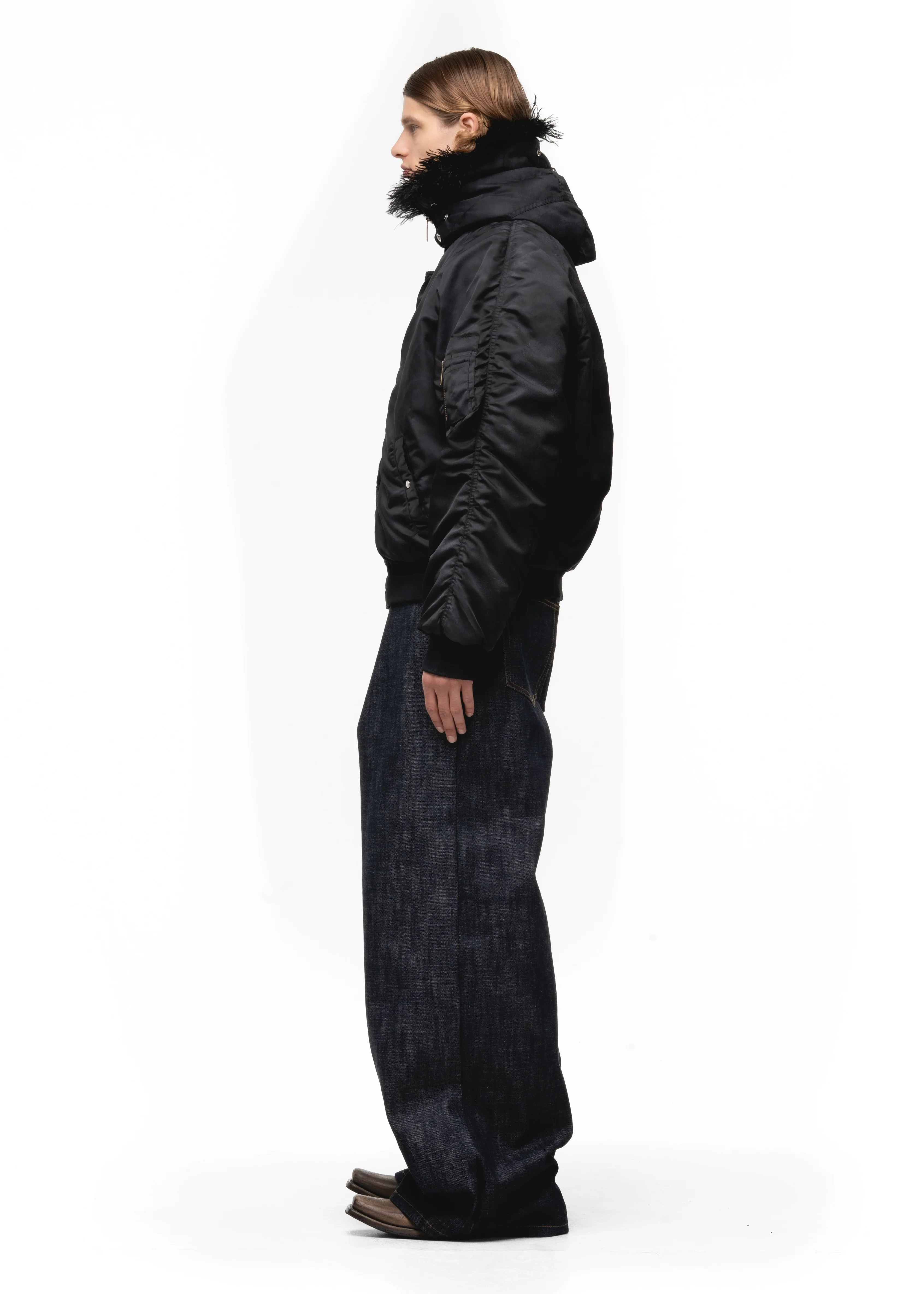 ASTRO FUR BOMBER JACKET BLACK - Image 8