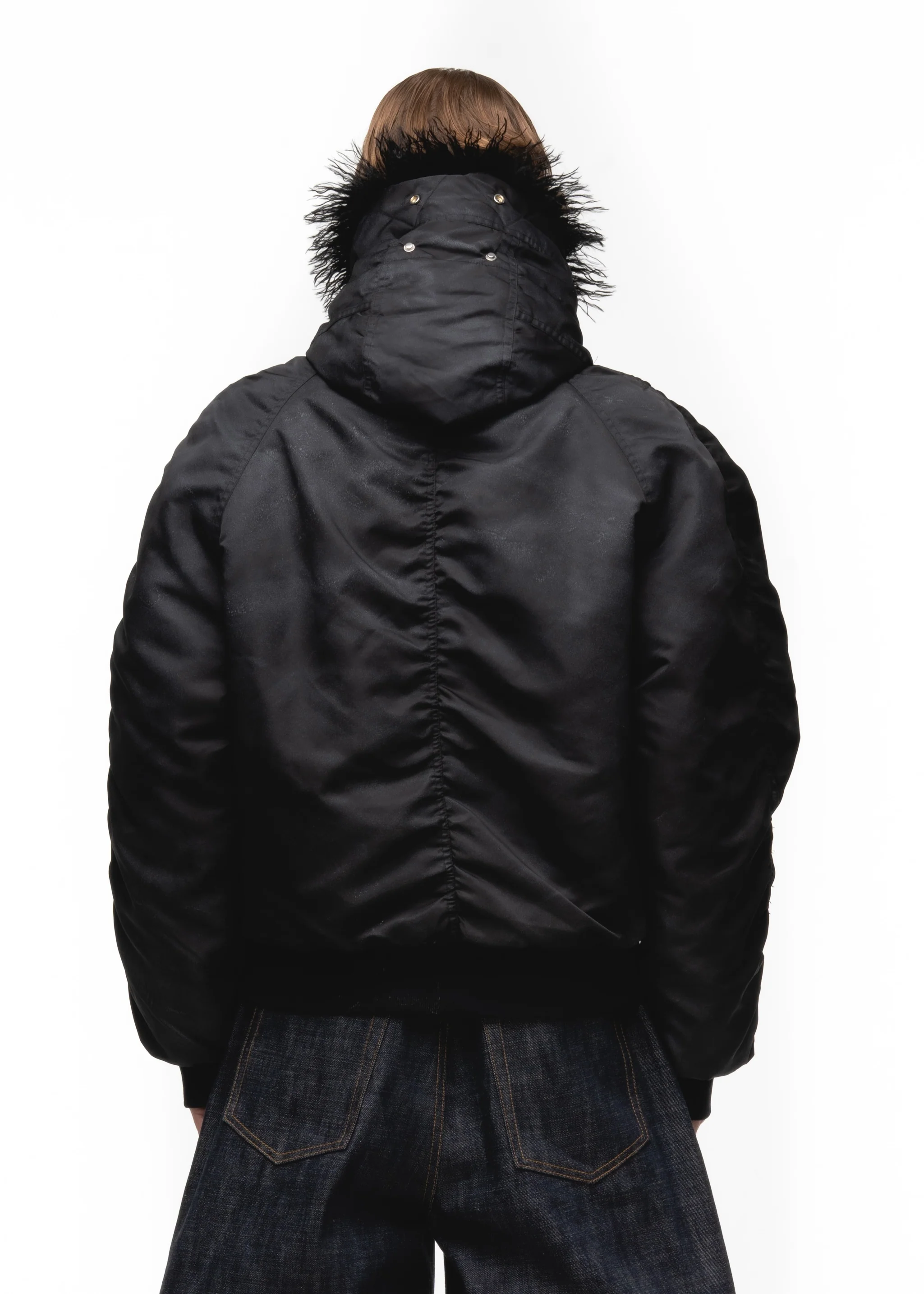 ASTRO FUR BOMBER JACKET BLACK - Image 9