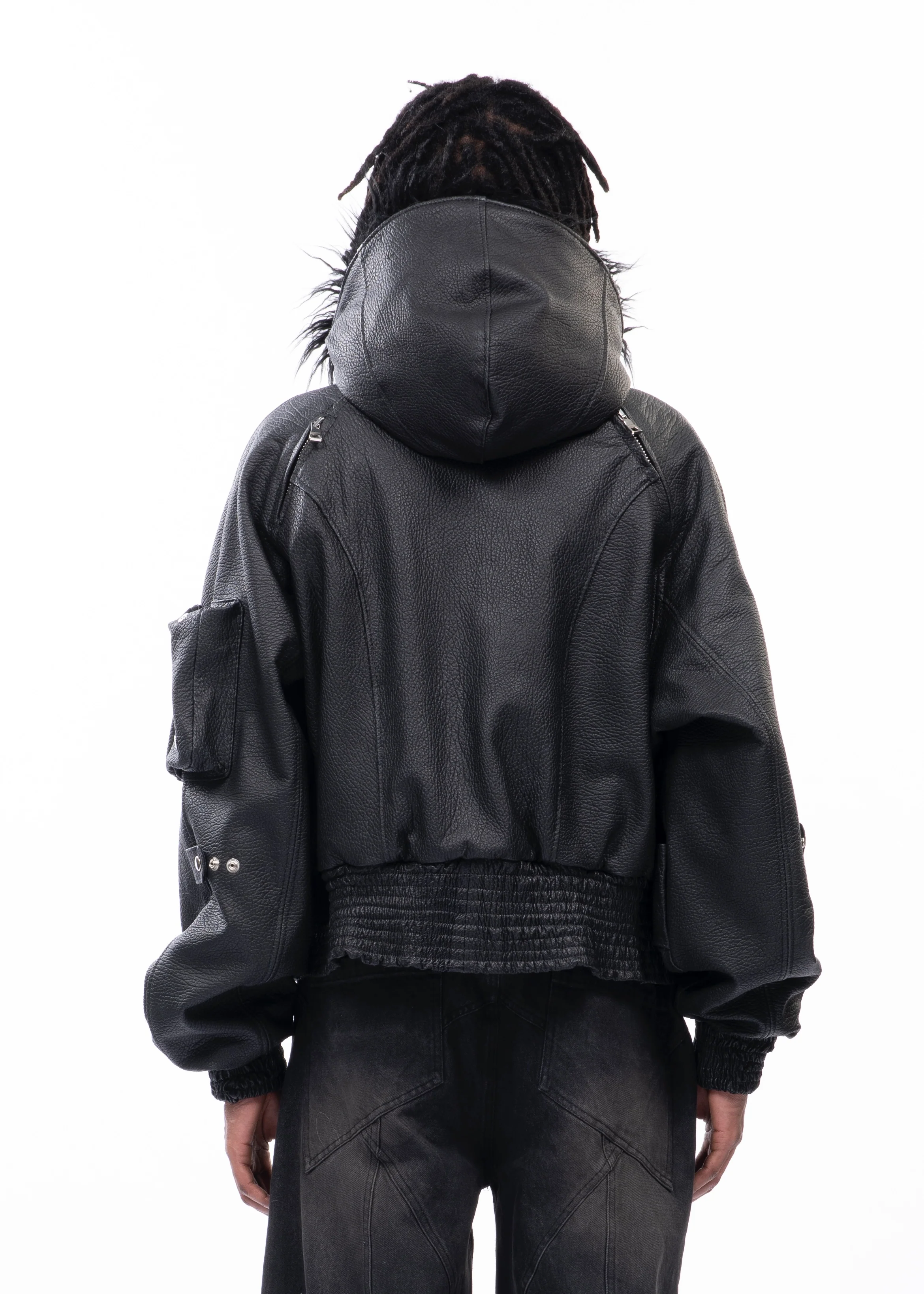 ASTRO FUR JACKET BLACK LEATHER - Image 6