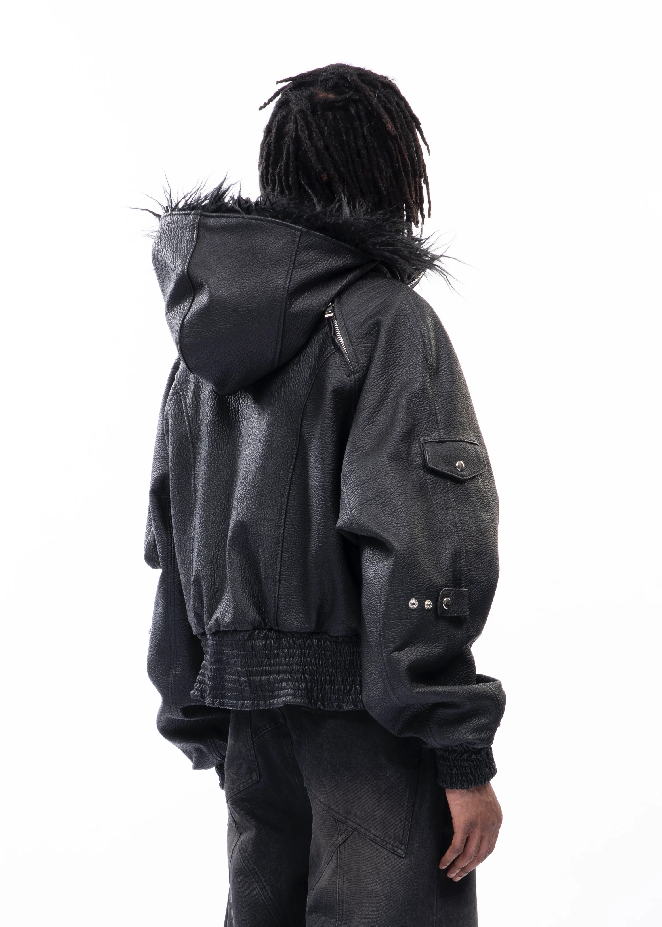 ASTRO FUR JACKET BLACK LEATHER - Image 7