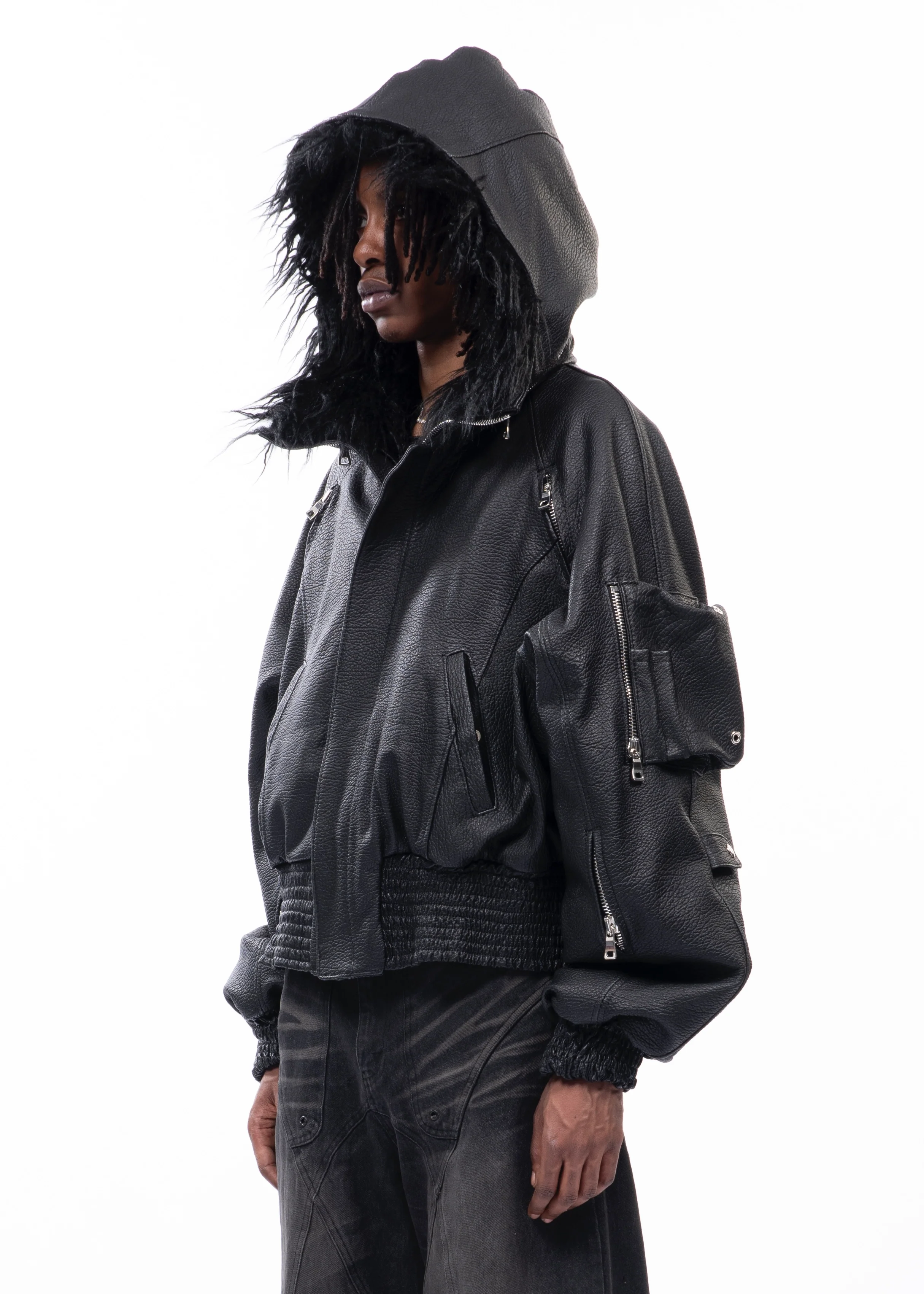 ASTRO FUR JACKET BLACK LEATHER - Image 8