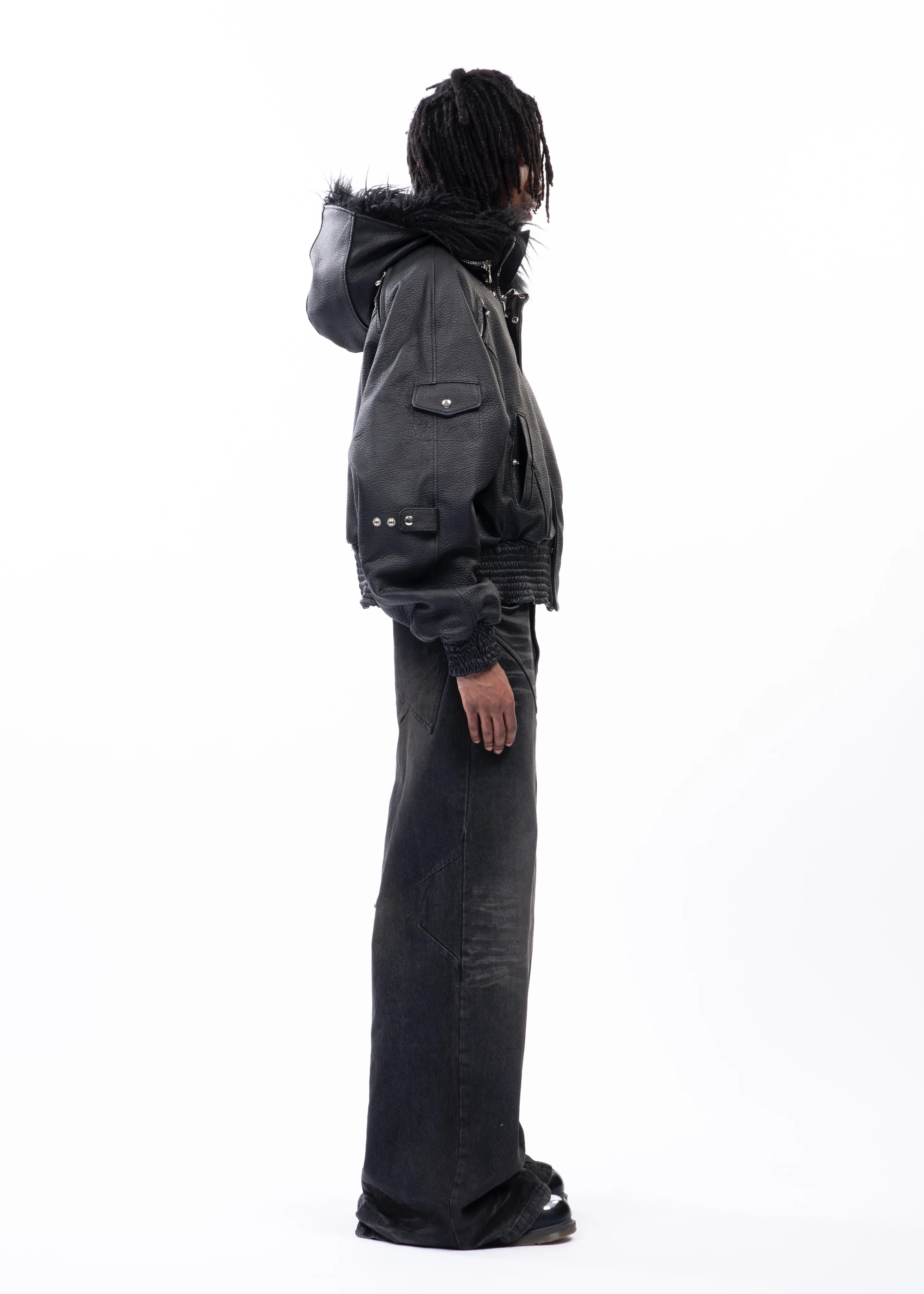 ASTRO FUR JACKET BLACK LEATHER - Image 9