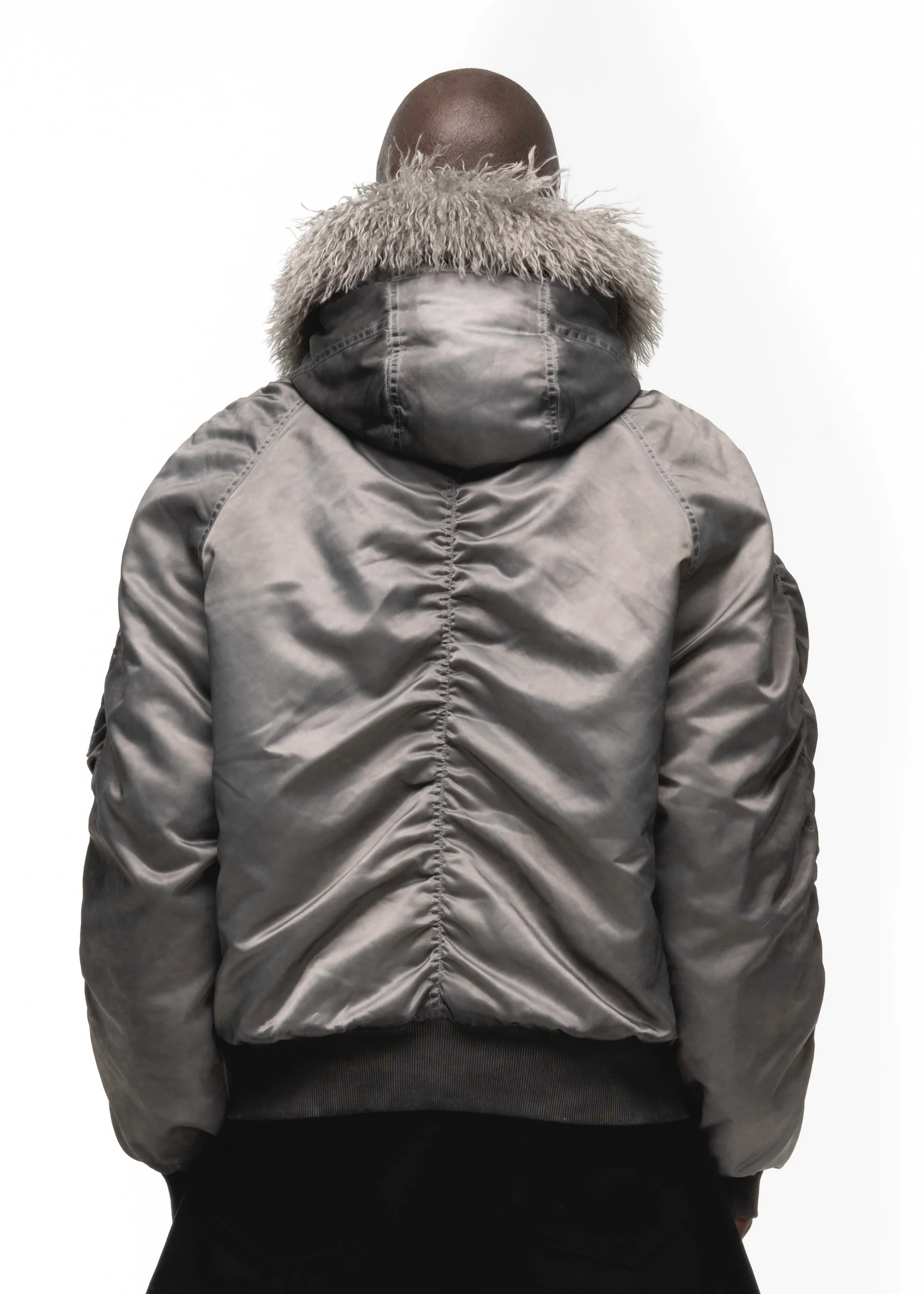 ASTRO FUR BOMBER JACKET GREY - Image 8