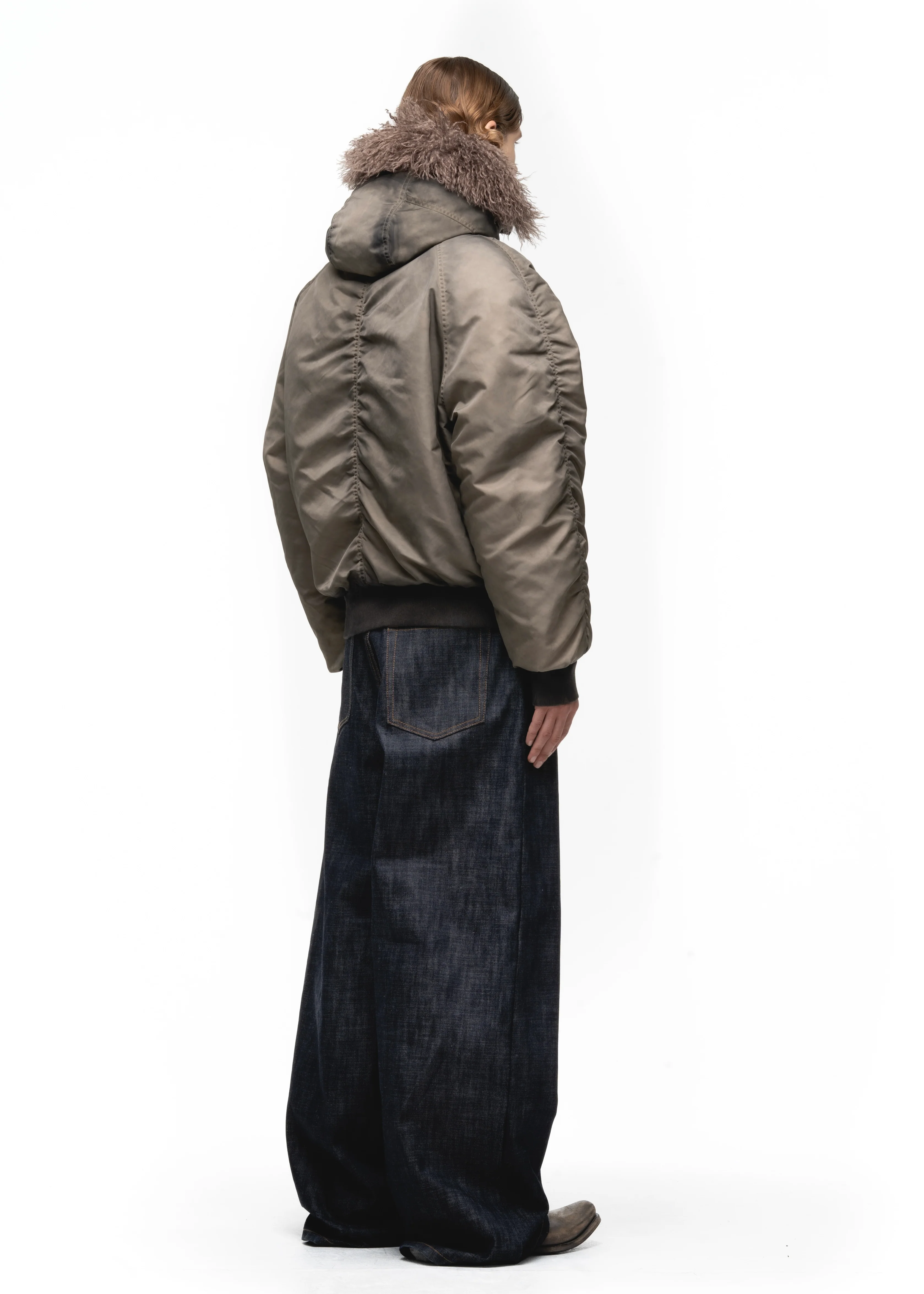 ASTRO FUR BOMBER JACKET USED BEIGE - Image 10