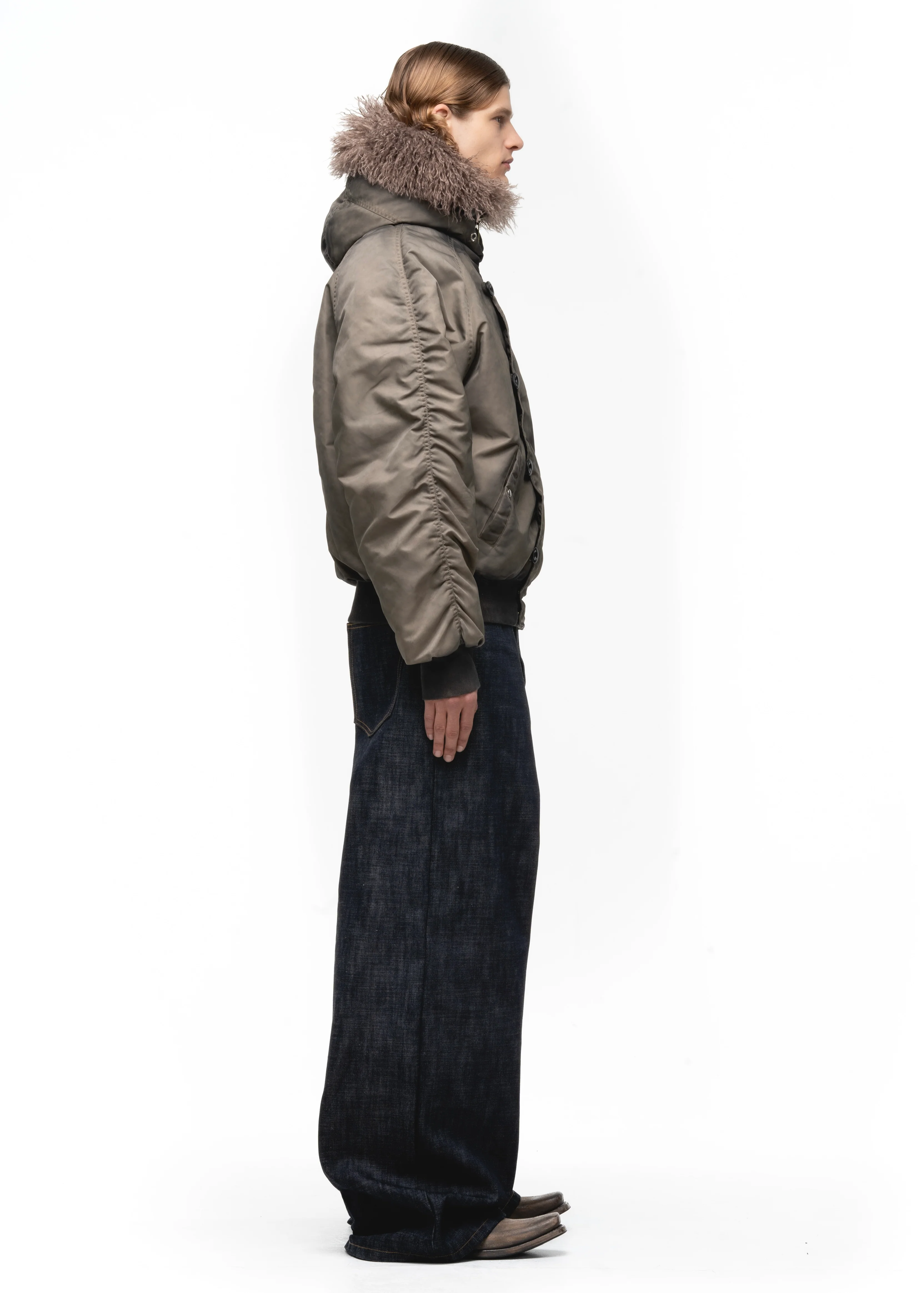 ASTRO FUR BOMBER JACKET USED BEIGE - Image 11