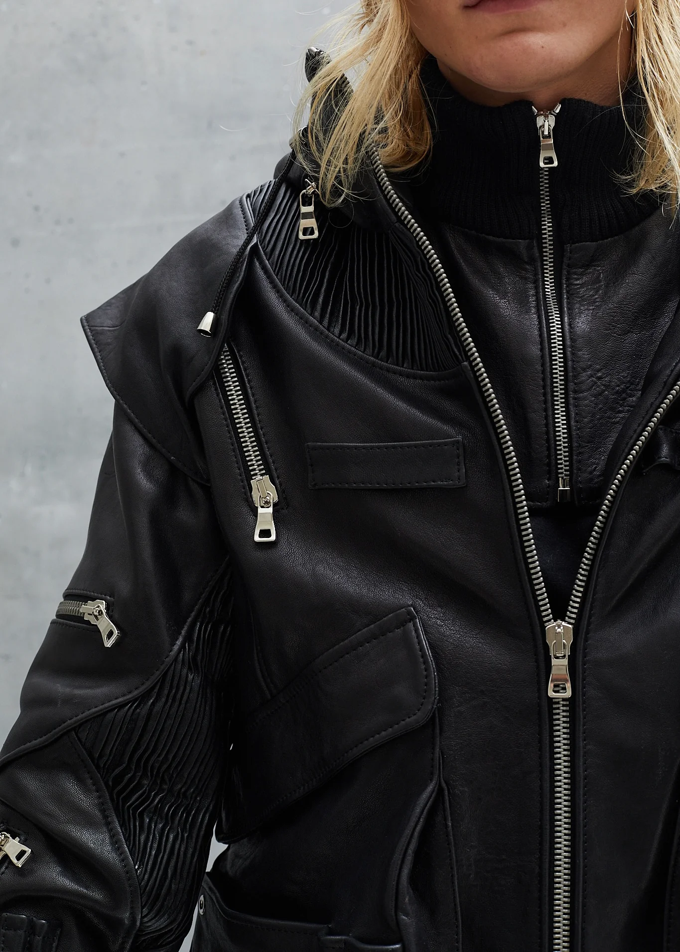 ASTRO LEATHER JACKET BLACK UNISEX - Image 9