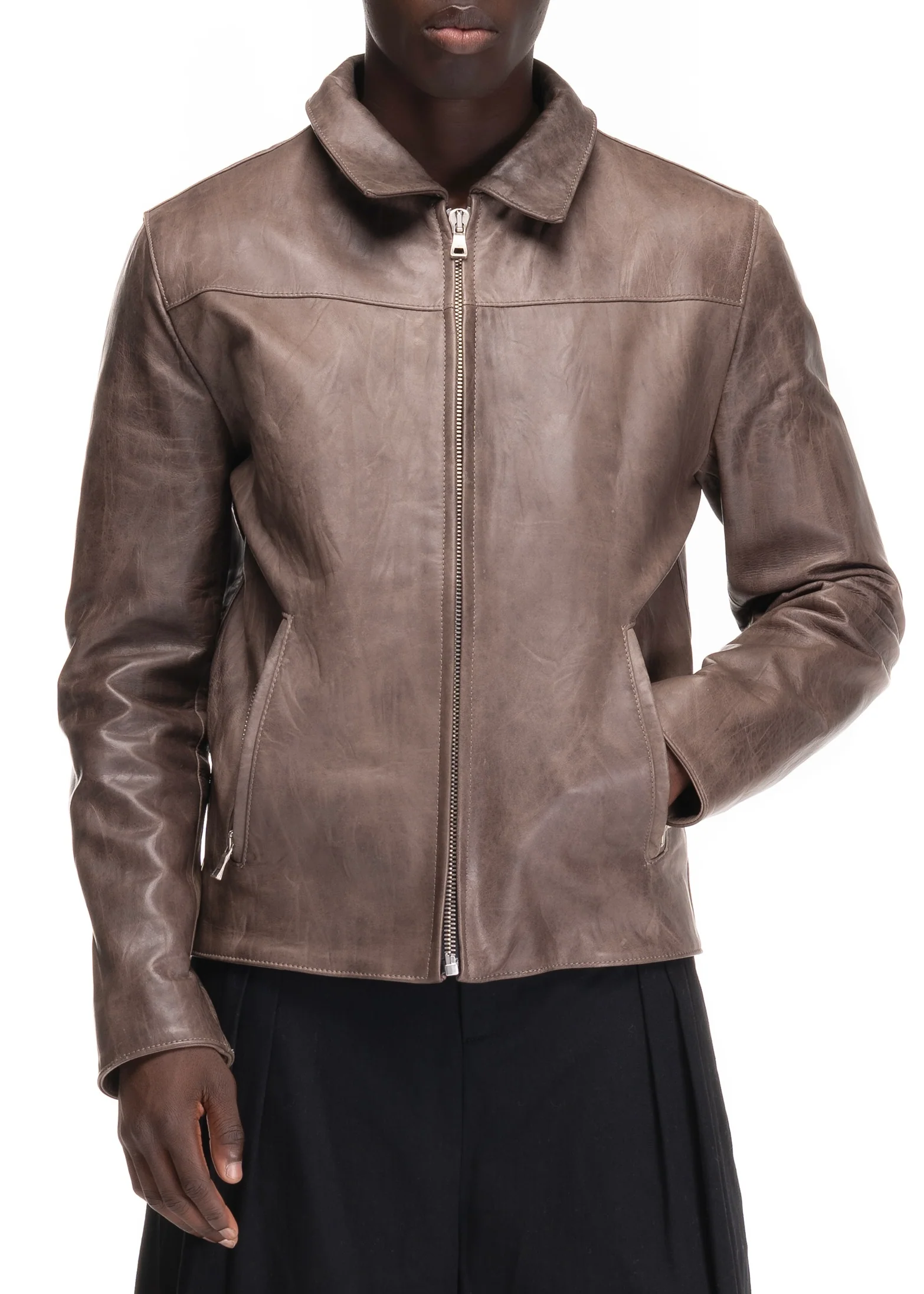BIKER ONE CUT LEATHER BROWN - Image 4