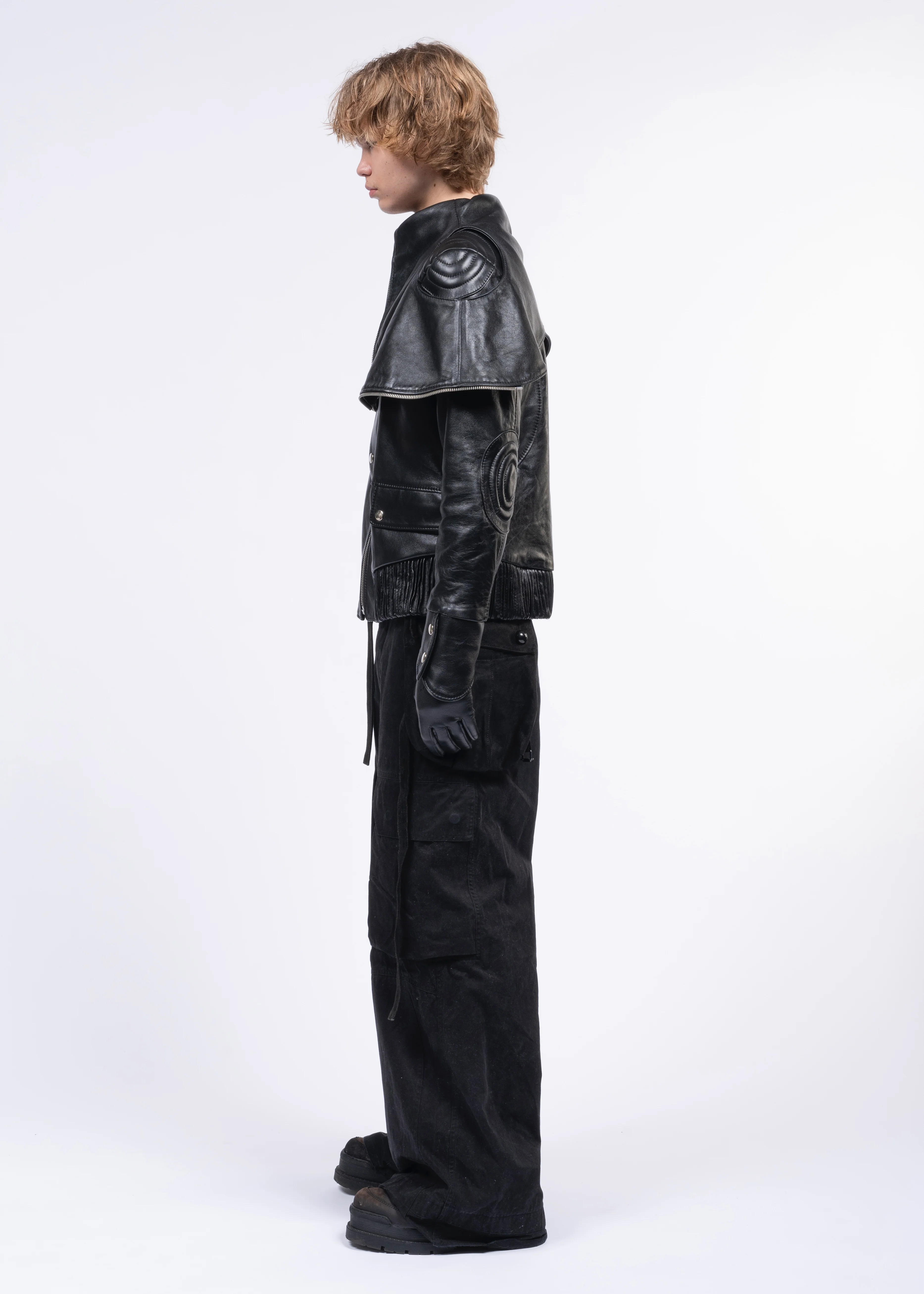 APRONS LEATHER HOOD JACKET - Image 4
