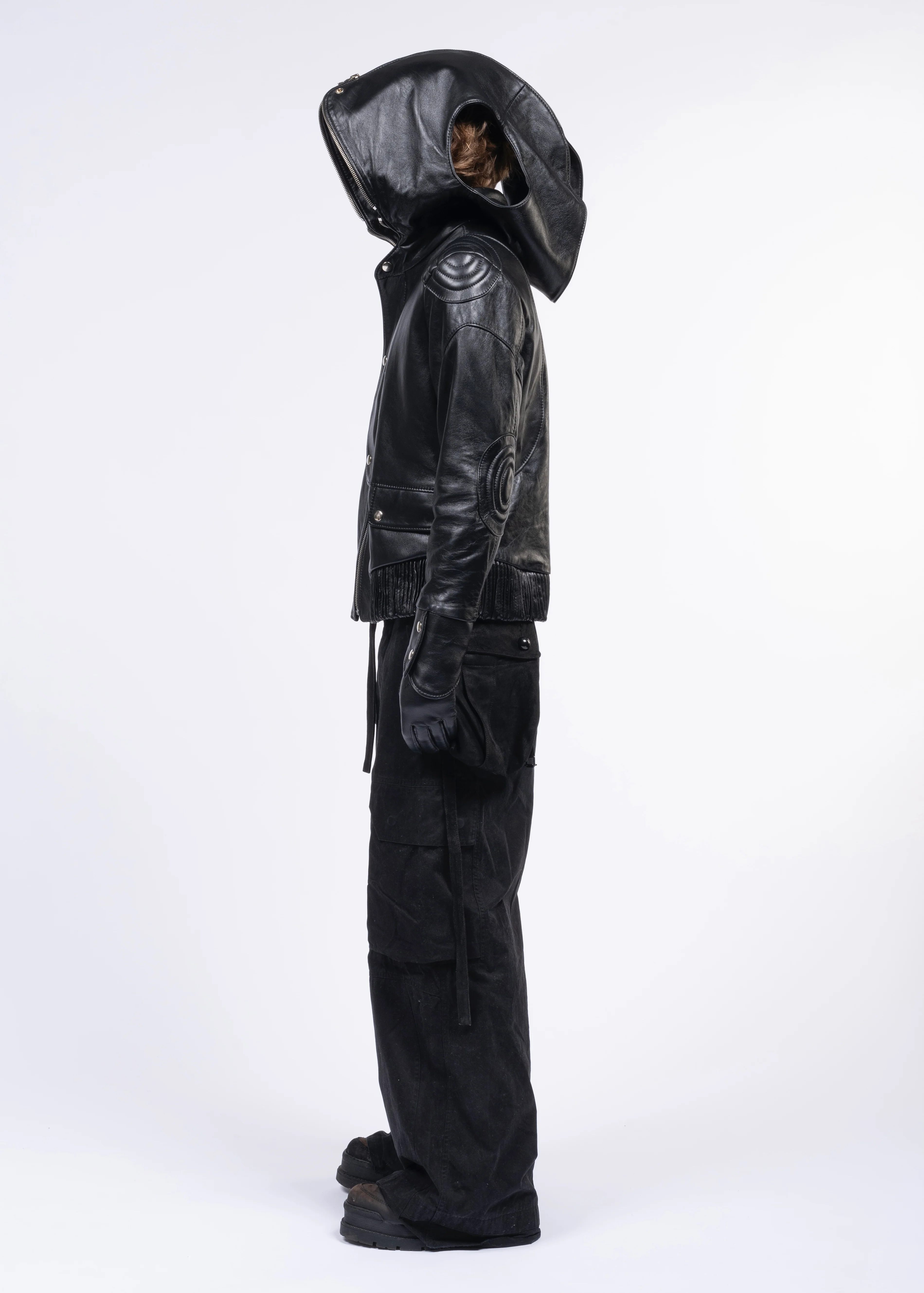 APRONS LEATHER HOOD JACKET - Image 7