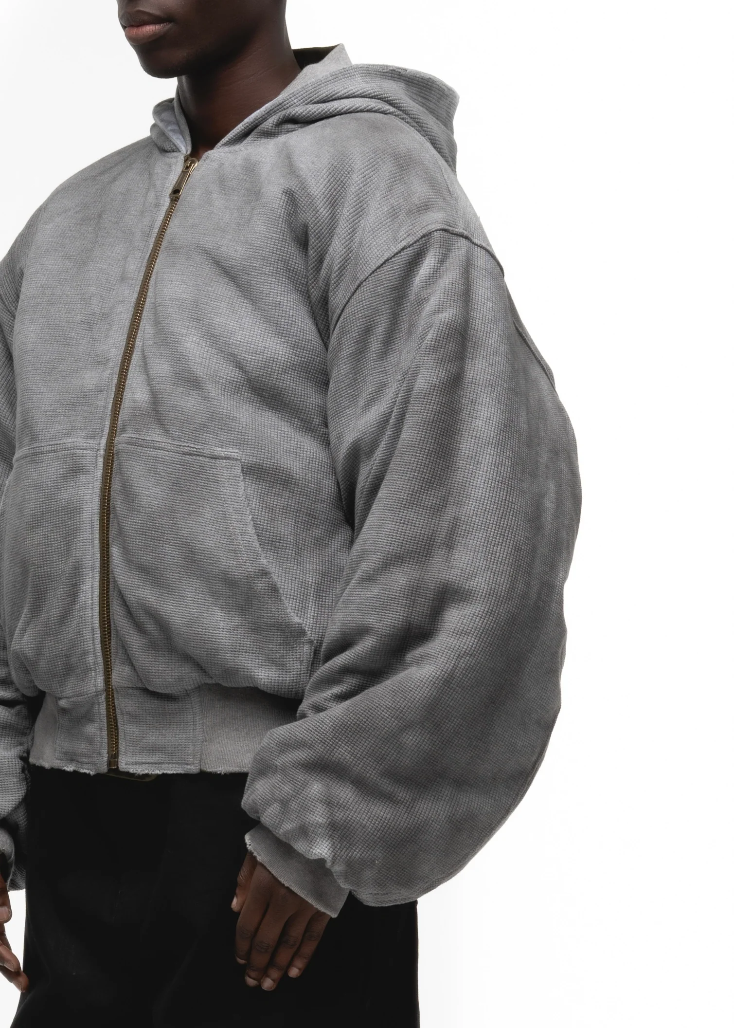 BASIC REVERSIBLE WAFFLE BOMBER GREEN - Image 10