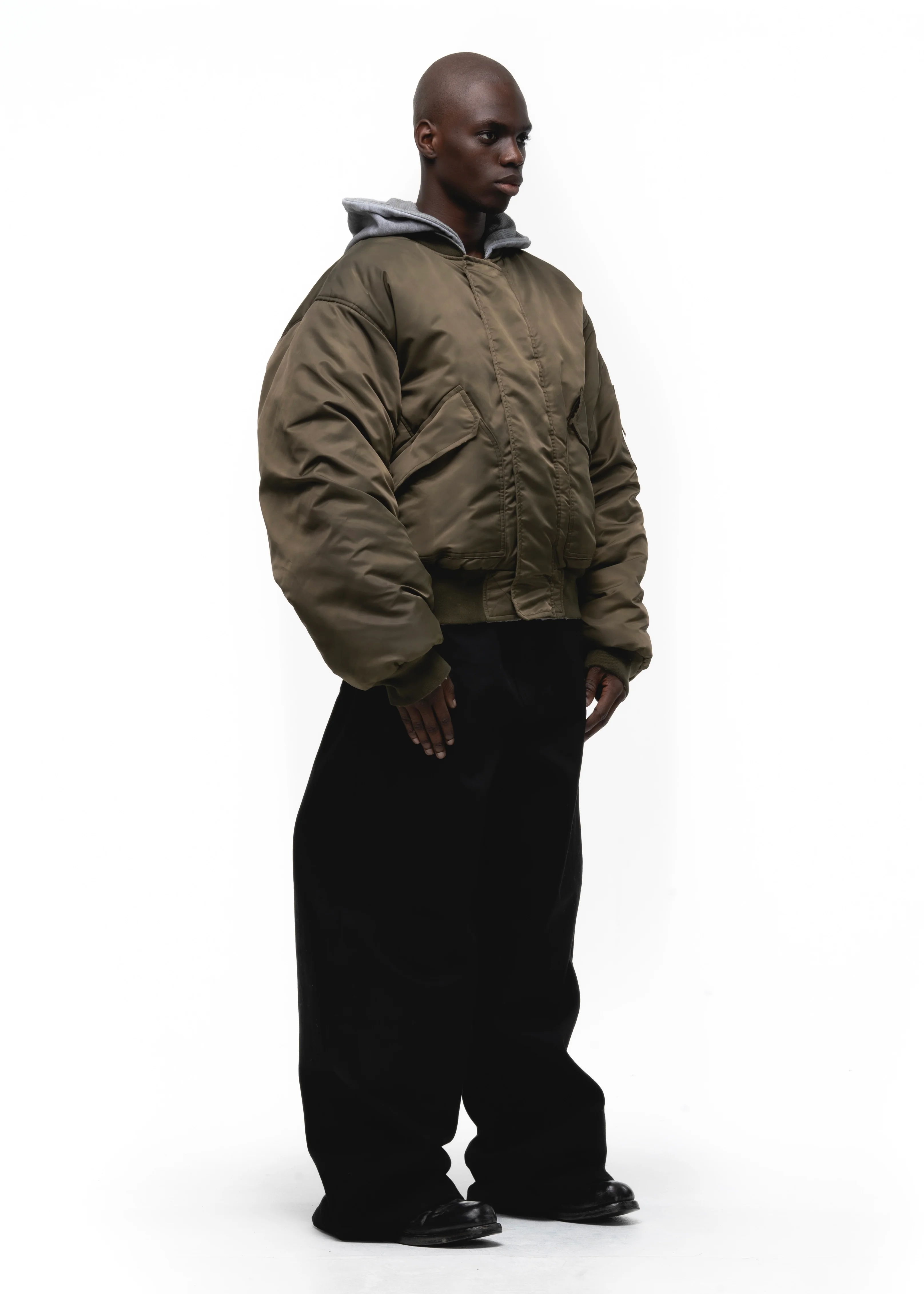 BASIC REVERSIBLE WAFFLE BOMBER GREEN - Image 12