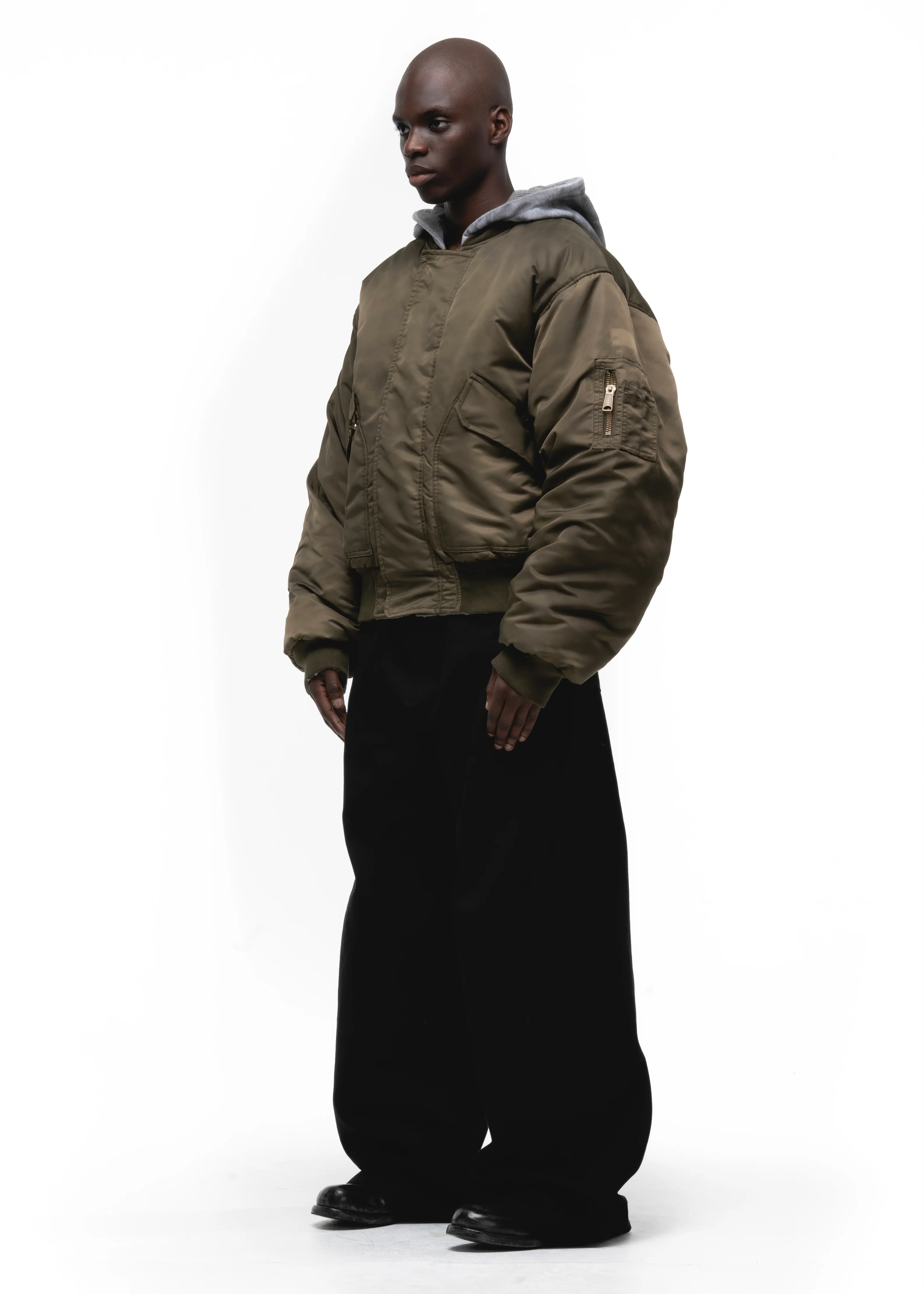 BASIC REVERSIBLE WAFFLE BOMBER GREEN - Image 3