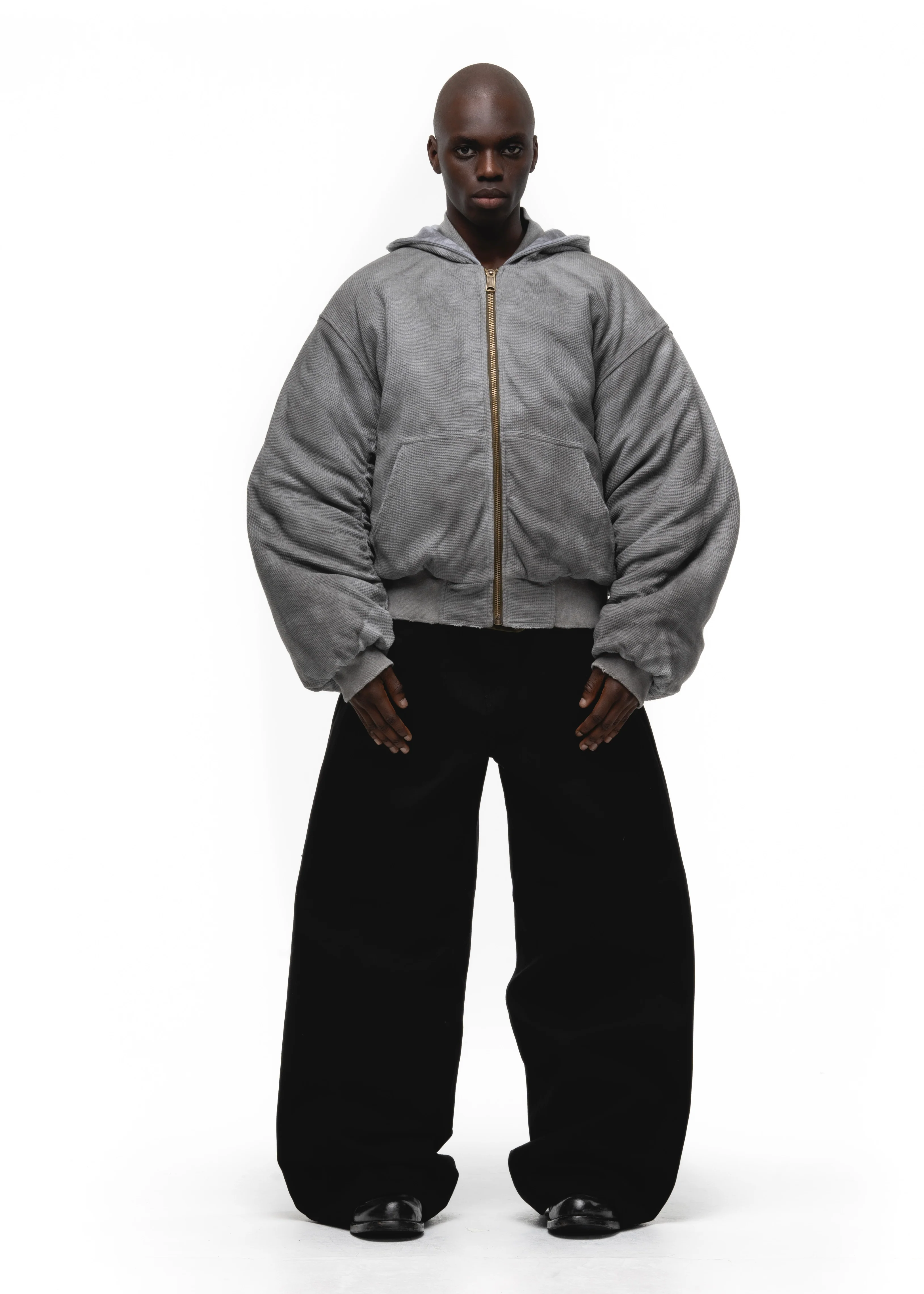 BASIC REVERSIBLE WAFFLE BOMBER GREEN - Image 4