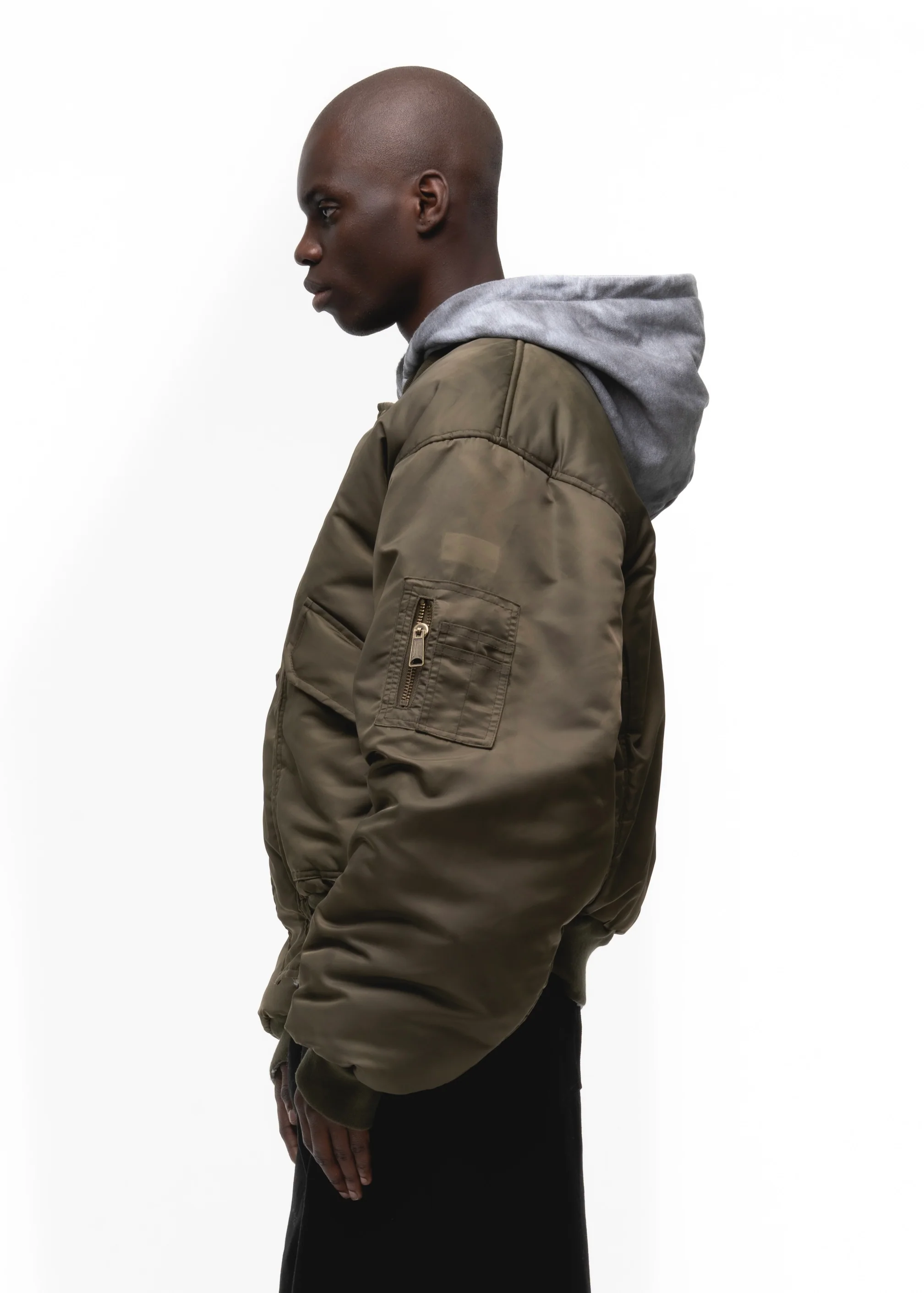 BASIC REVERSIBLE WAFFLE BOMBER GREEN - Image 5