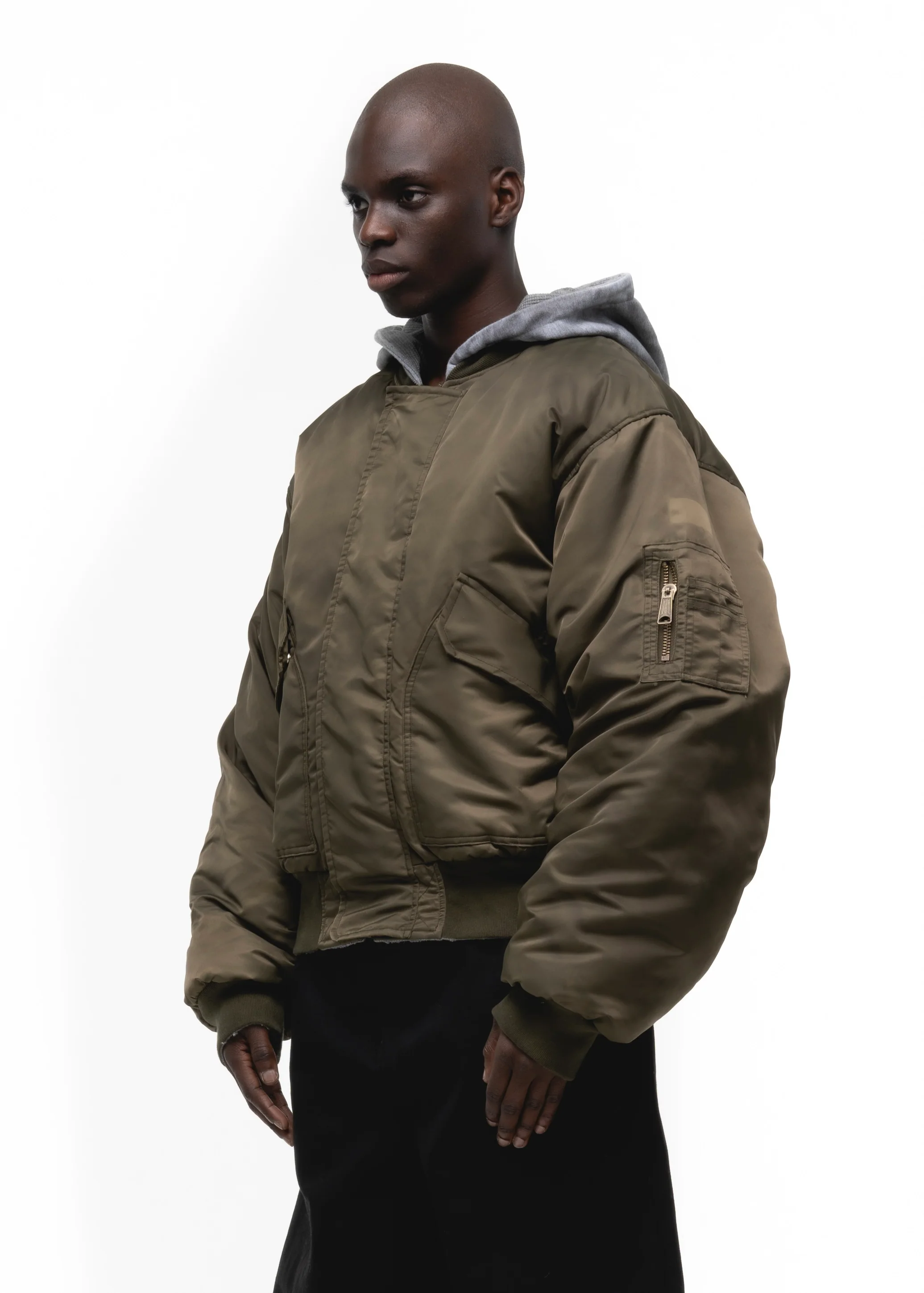 BASIC REVERSIBLE WAFFLE BOMBER GREEN - Image 9