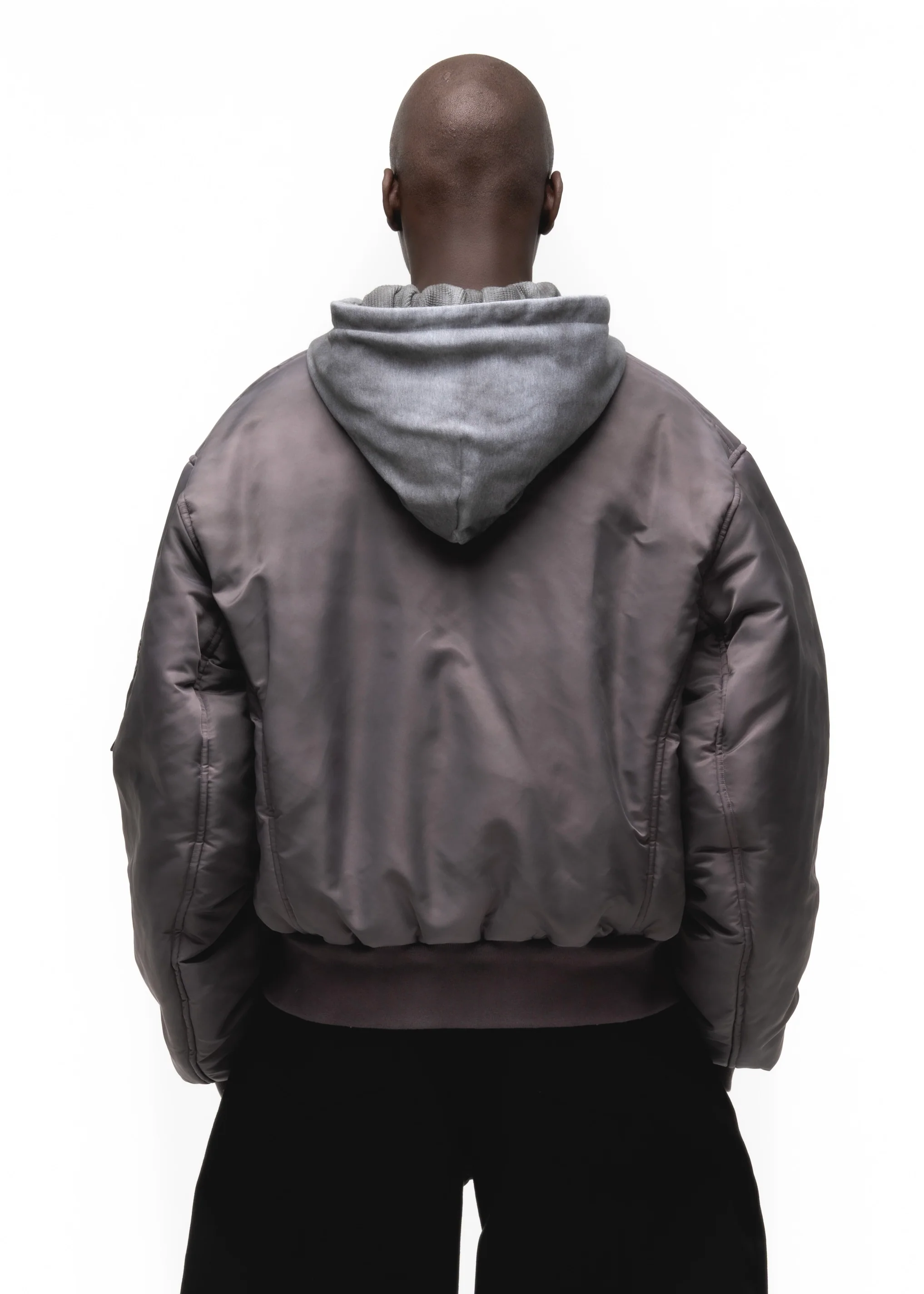 BASIC REVERSIBLE WAFFLE BOMBER BURGUNDY - Image 10