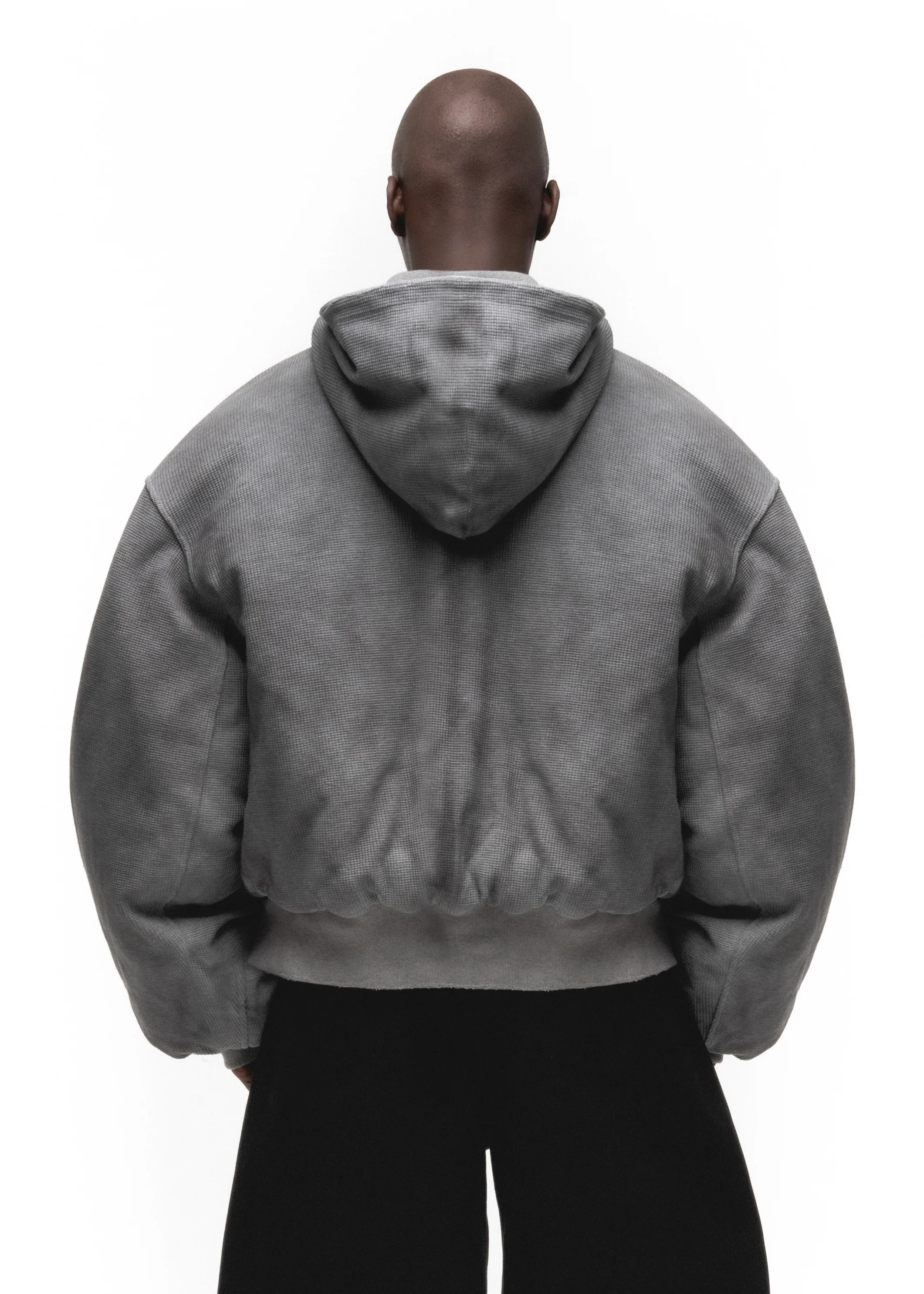 BASIC REVERSIBLE WAFFLE BOMBER BURGUNDY - Image 11