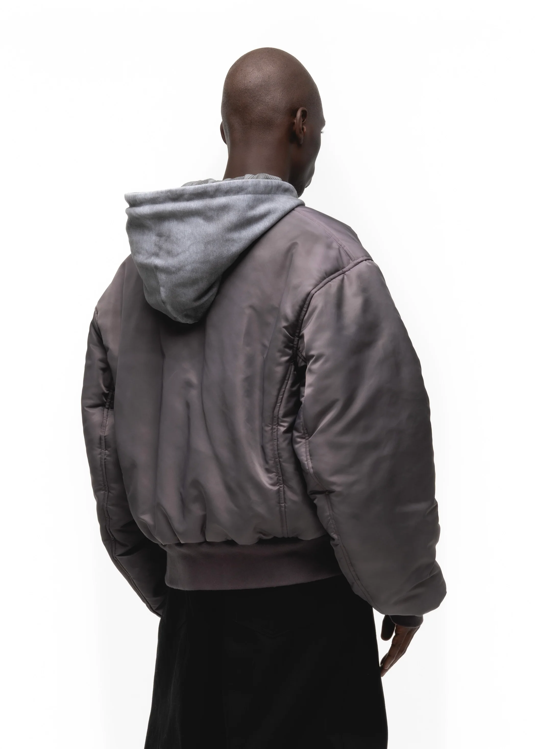 BASIC REVERSIBLE WAFFLE BOMBER BURGUNDY - Image 14
