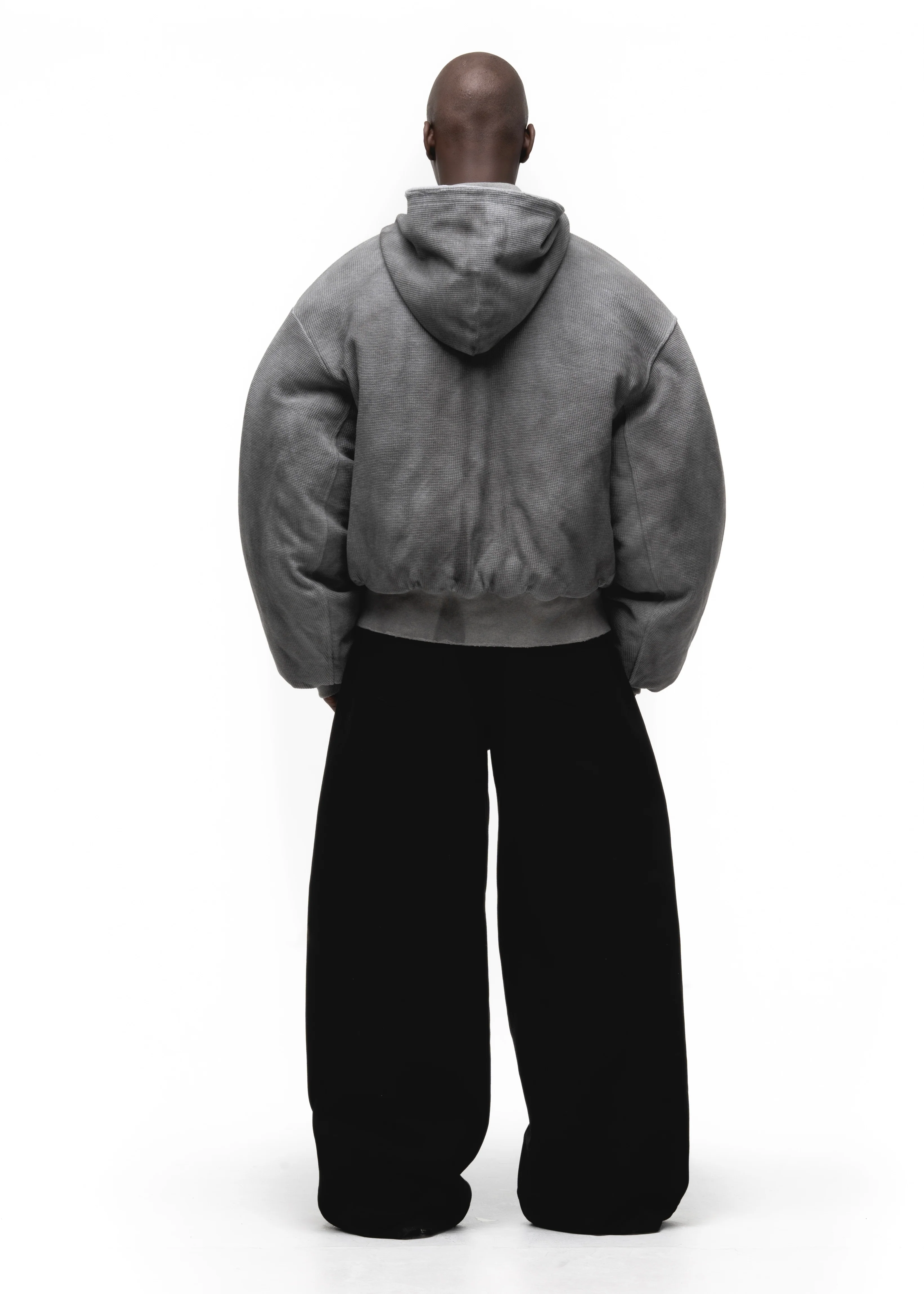BASIC REVERSIBLE WAFFLE BOMBER BURGUNDY - Image 16