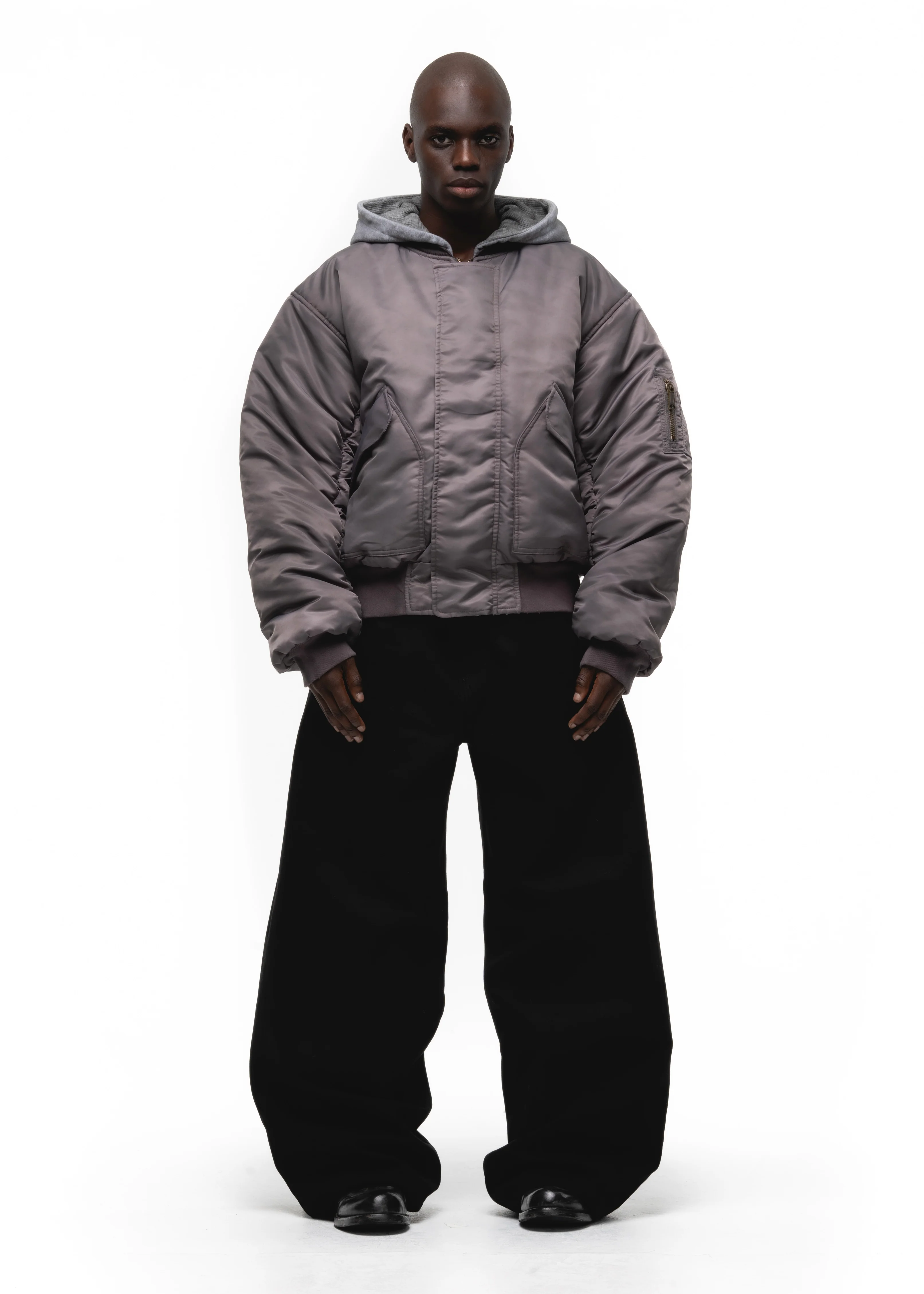 BASIC REVERSIBLE WAFFLE BOMBER BURGUNDY - Image 17