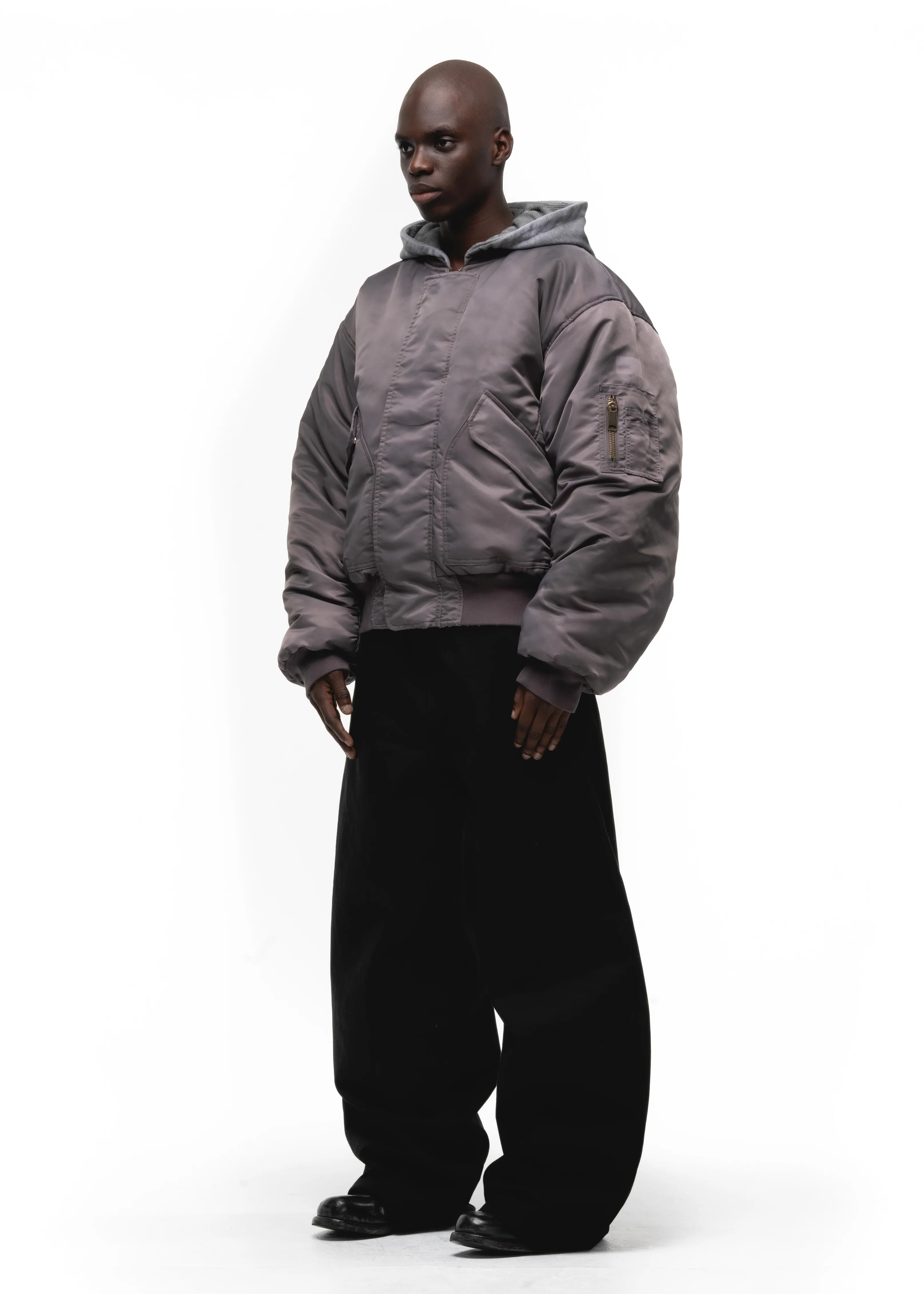 BASIC REVERSIBLE WAFFLE BOMBER BURGUNDY - Image 4