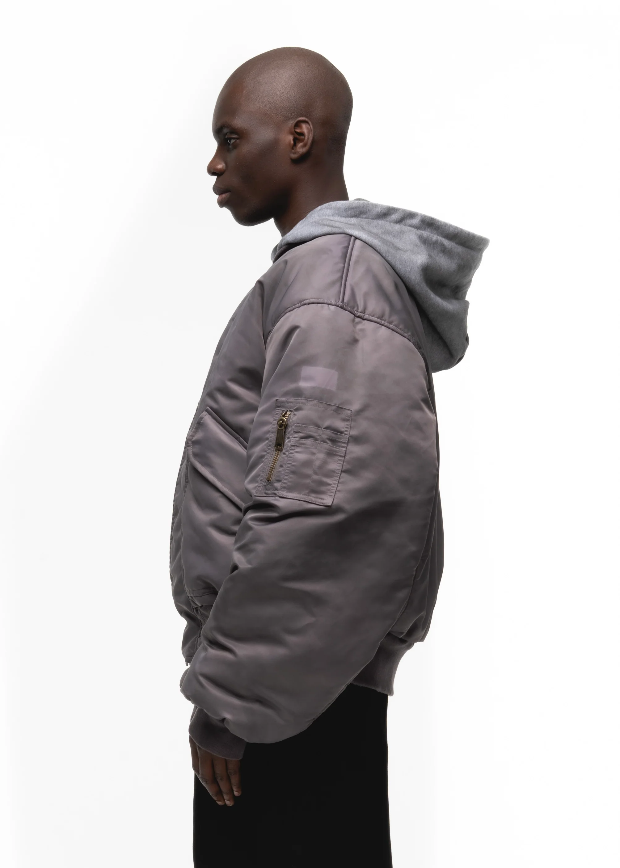 BASIC REVERSIBLE WAFFLE BOMBER BURGUNDY - Image 5