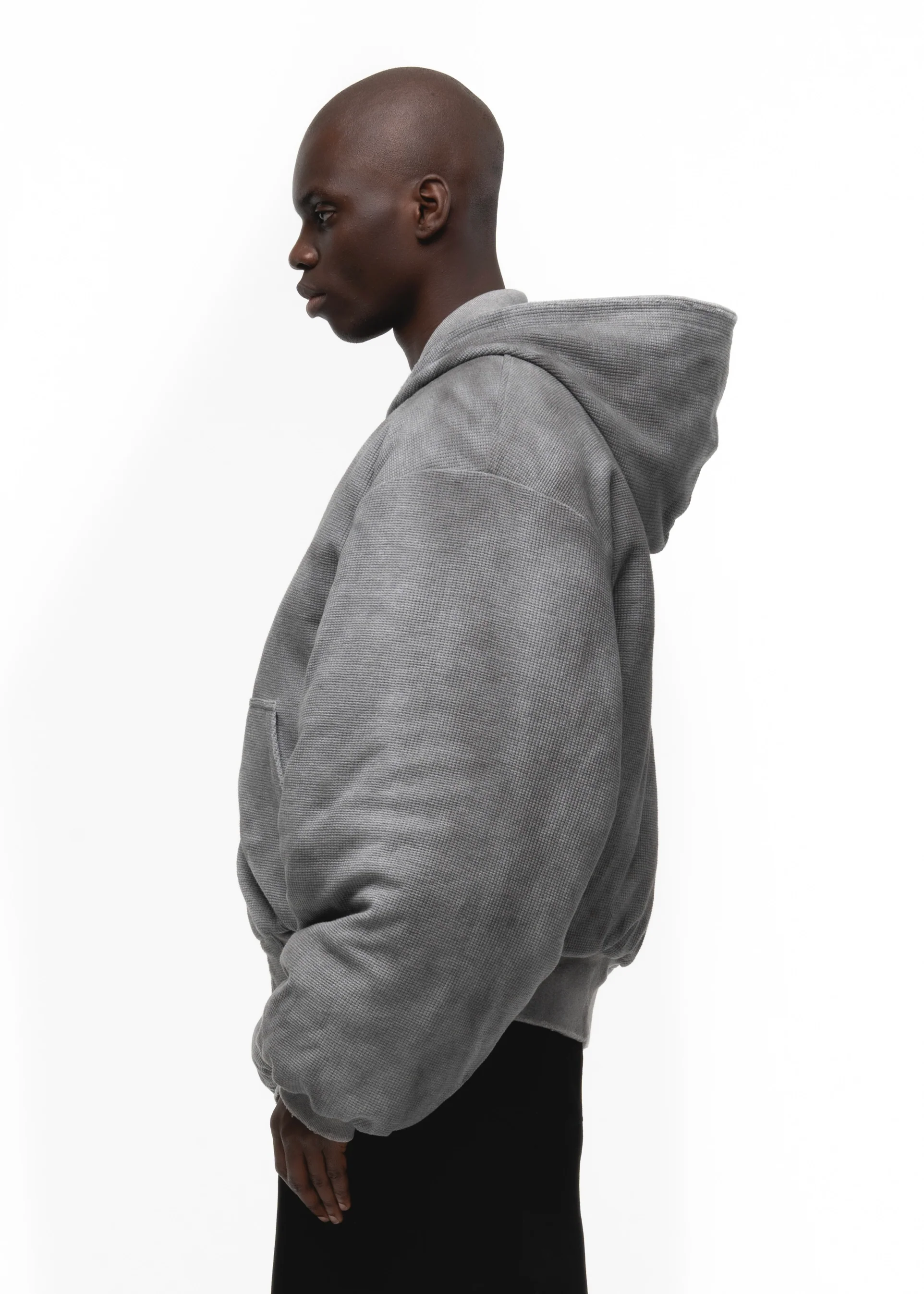 BASIC REVERSIBLE WAFFLE BOMBER BURGUNDY - Image 6