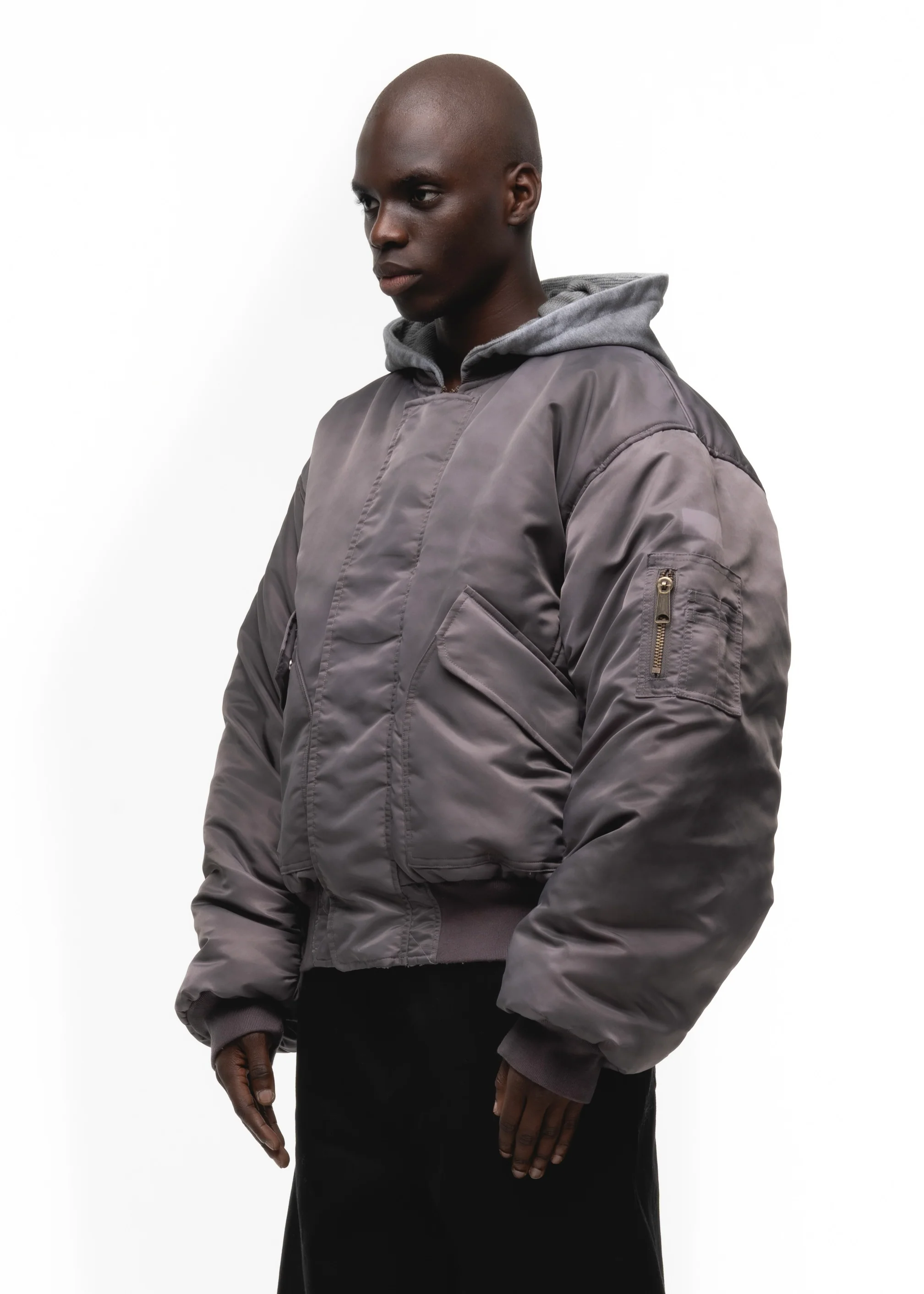 BASIC REVERSIBLE WAFFLE BOMBER BURGUNDY - Image 8