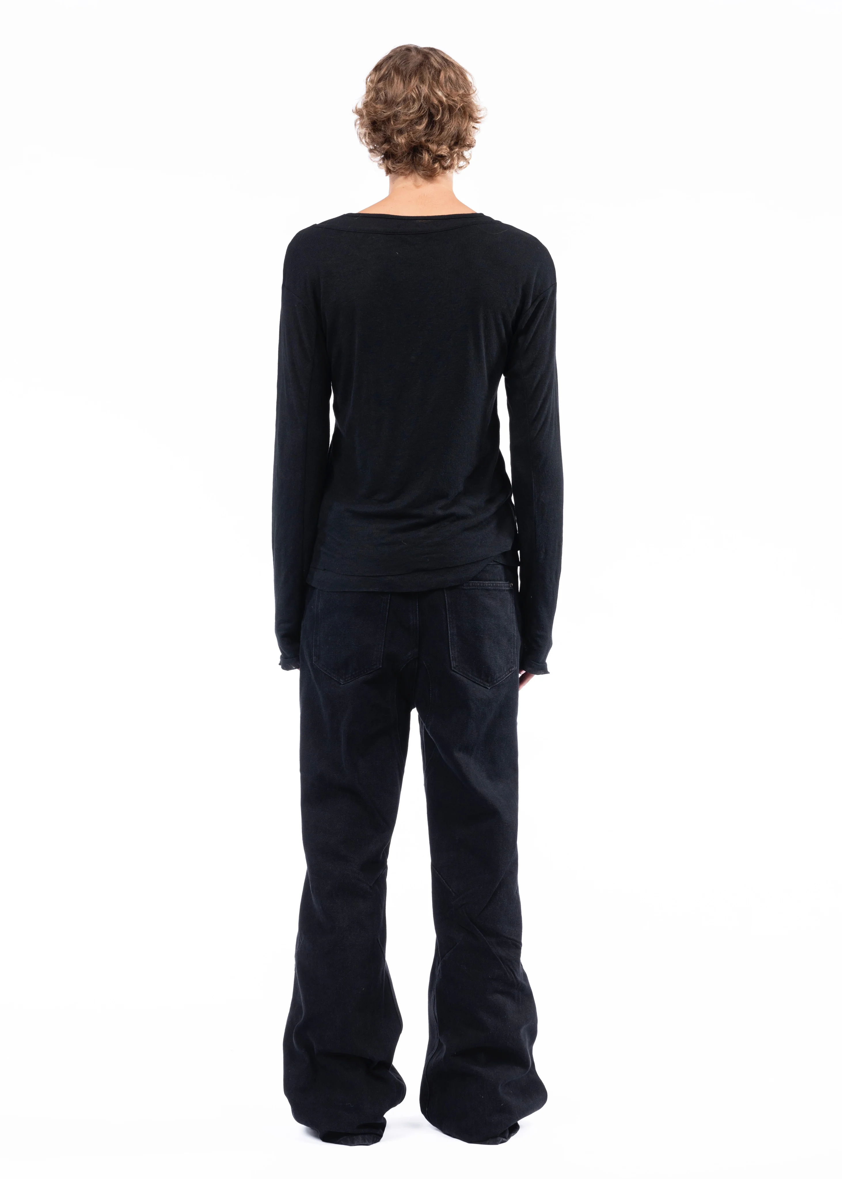 DOUBLE-LAYERED ORGANIC COTTON LONGSLEEVE BLACK - Image 5