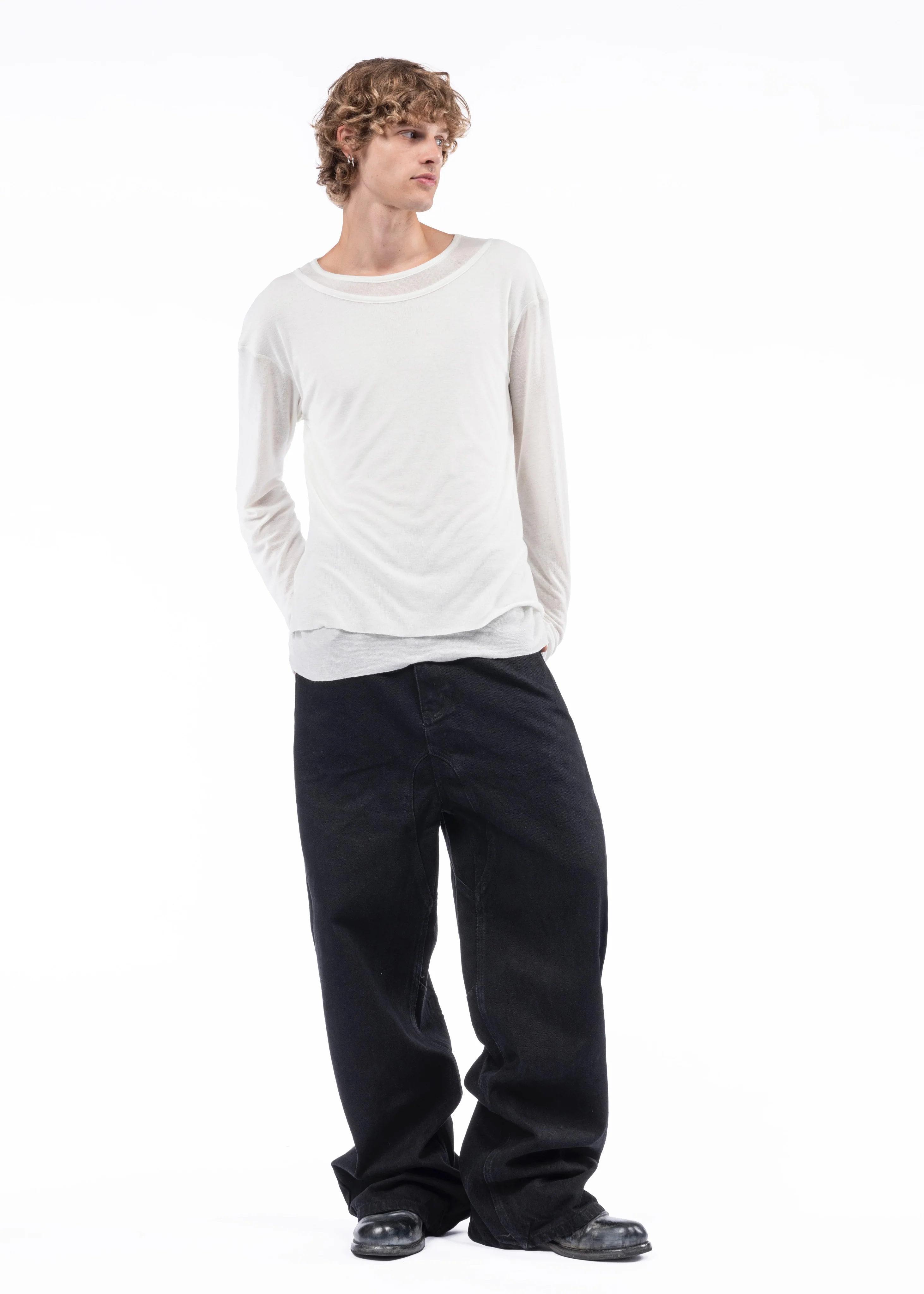 DOUBLE-LAYERED ORGANIC COTTON LONGSLEEVE WHITE - Image 7