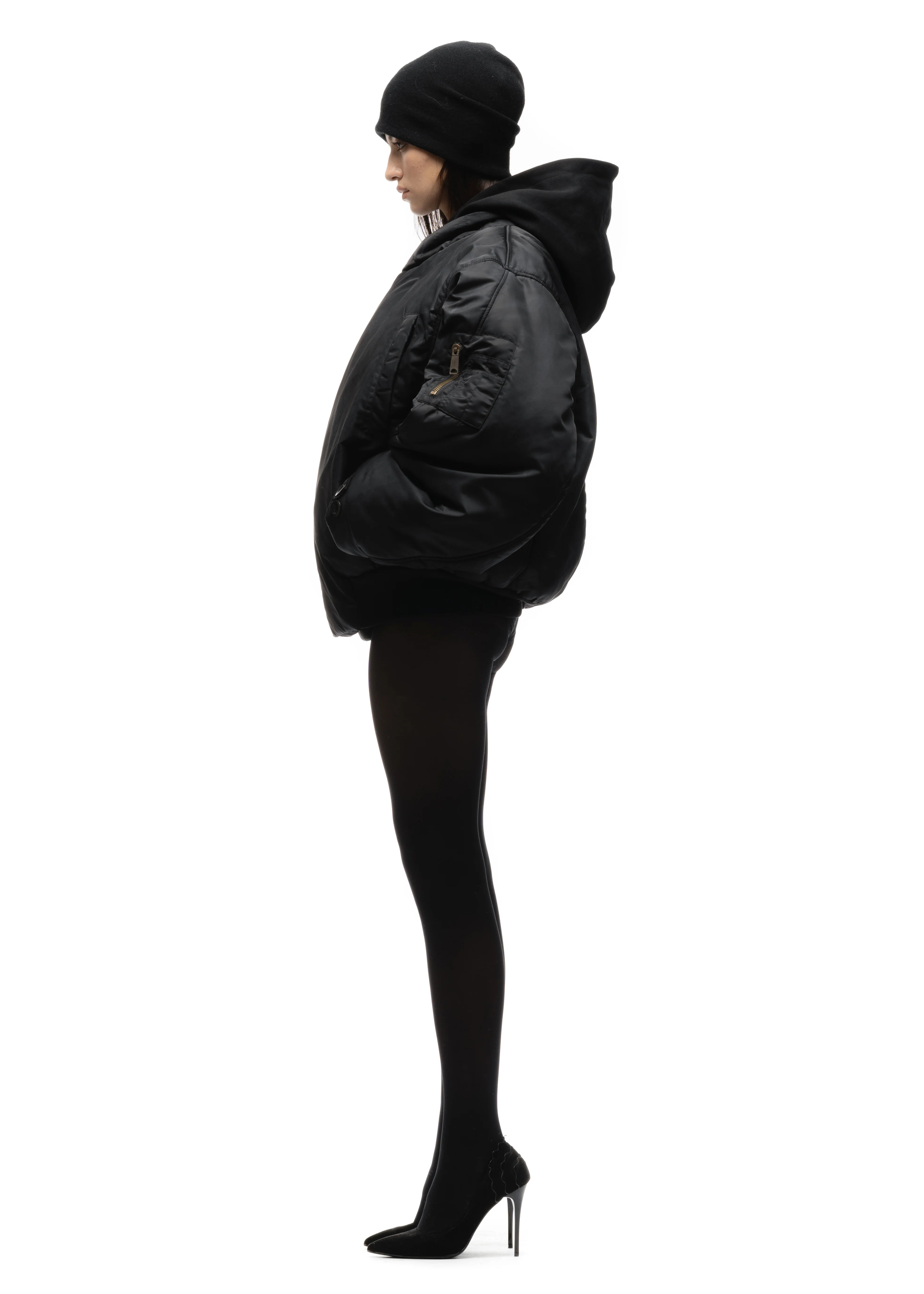 FENCING WAFFLE BOMBER JACKET BLACK FEMALE - Image 13