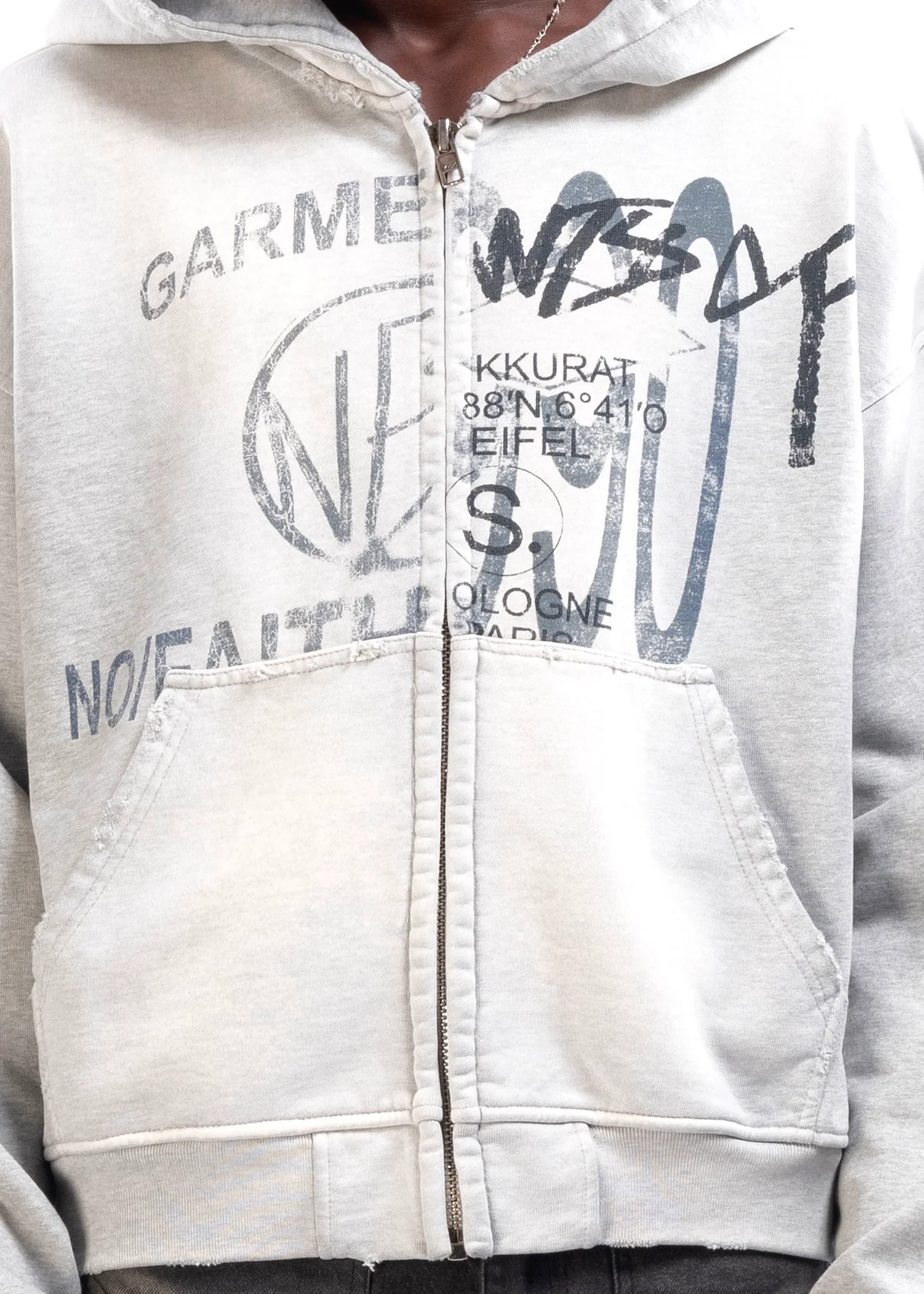 SPLIT ZIP JACKET SUN FADED USED GREY - Image 10