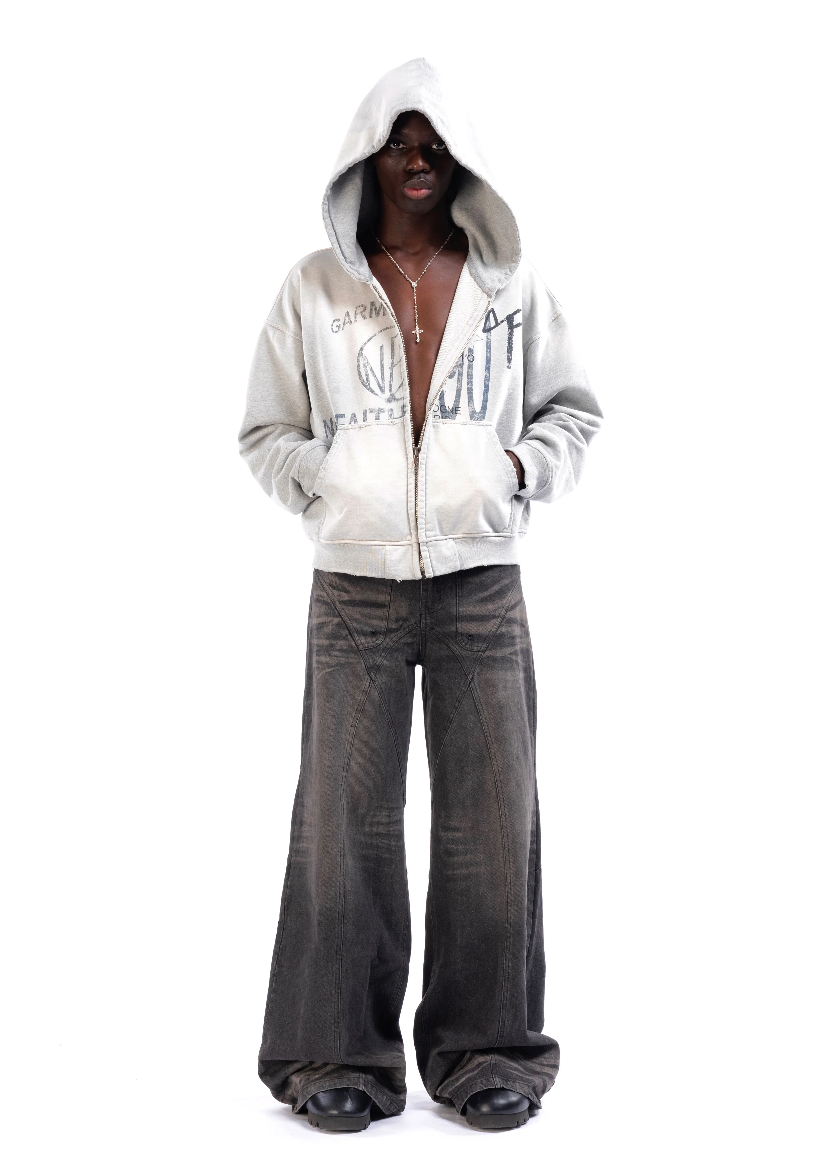 SPLIT ZIP JACKET SUN FADED USED GREY - Image 9