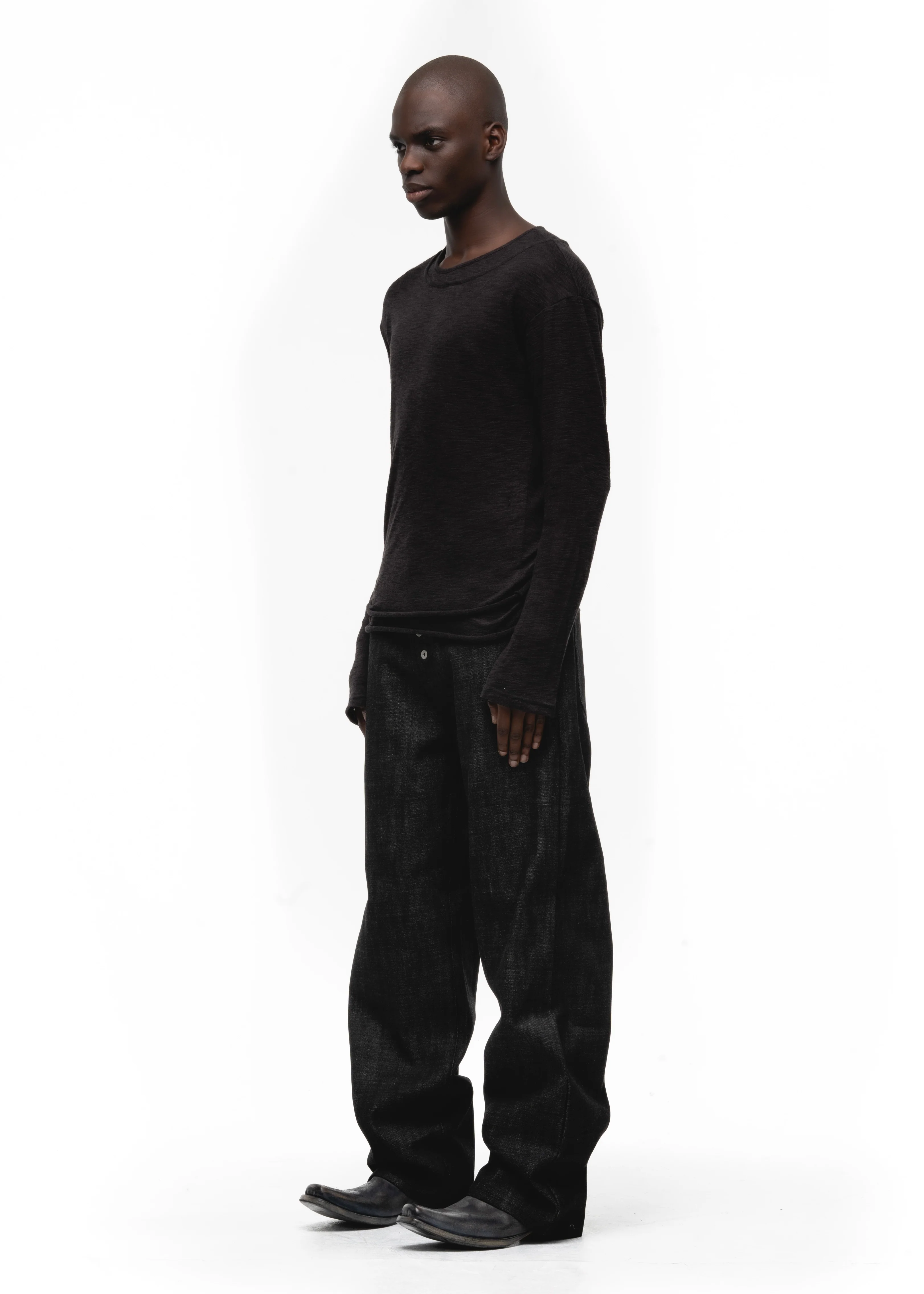 JAPANESE DOUBLE-LAYERED LONGSLEEVE BLACK - Image 6
