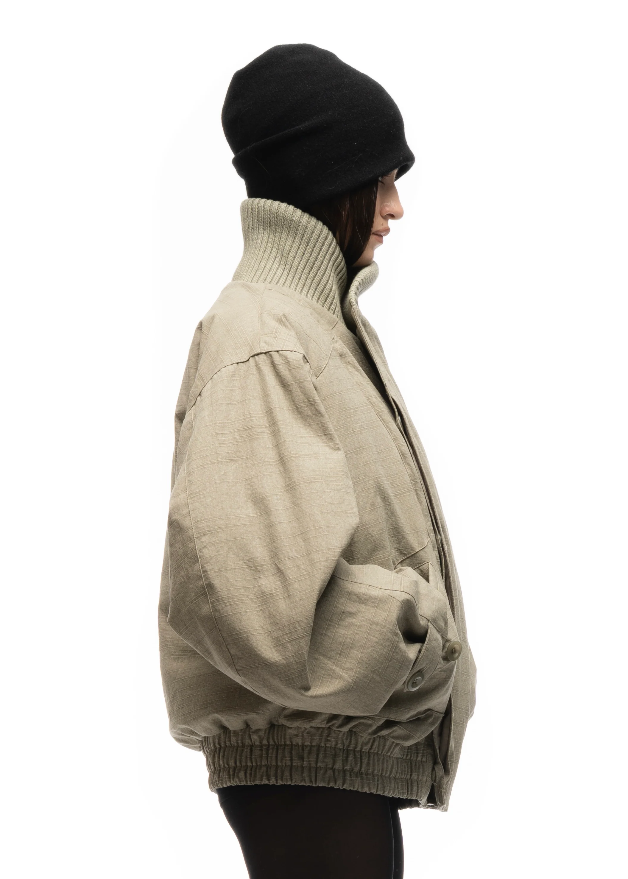 JAPANESE FLIGHT PADDED BOMBER JACKET CONCRETE BEIGE FEMALE - Image 6