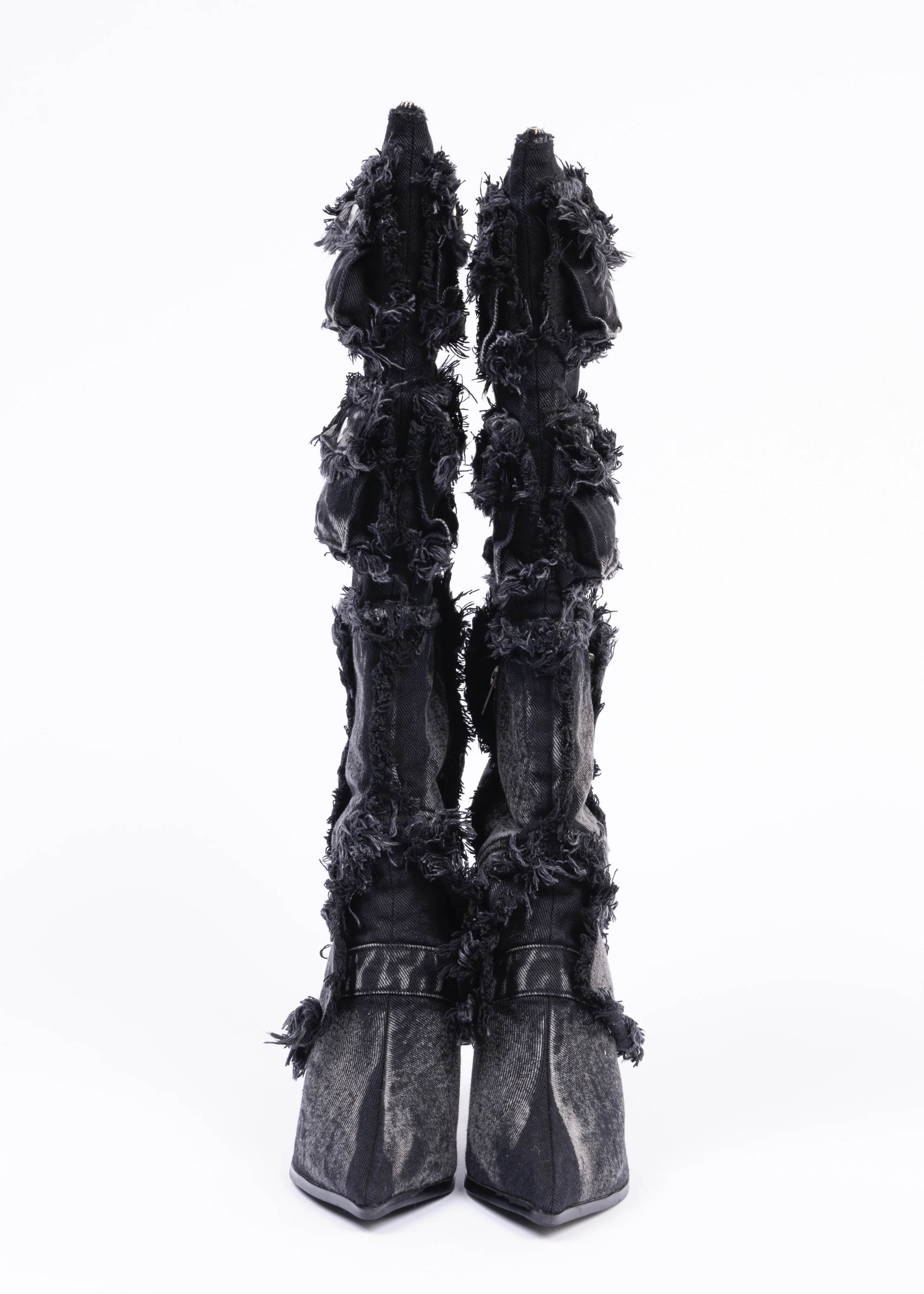 POCKET DENIM HEELS BLACK - Image 5