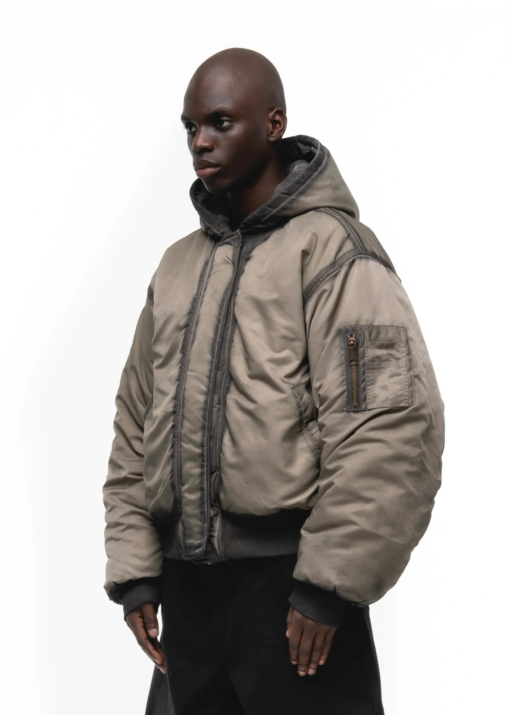 REVERSIBLE ONYX BOMBER JACKET BEIGE - Image 12