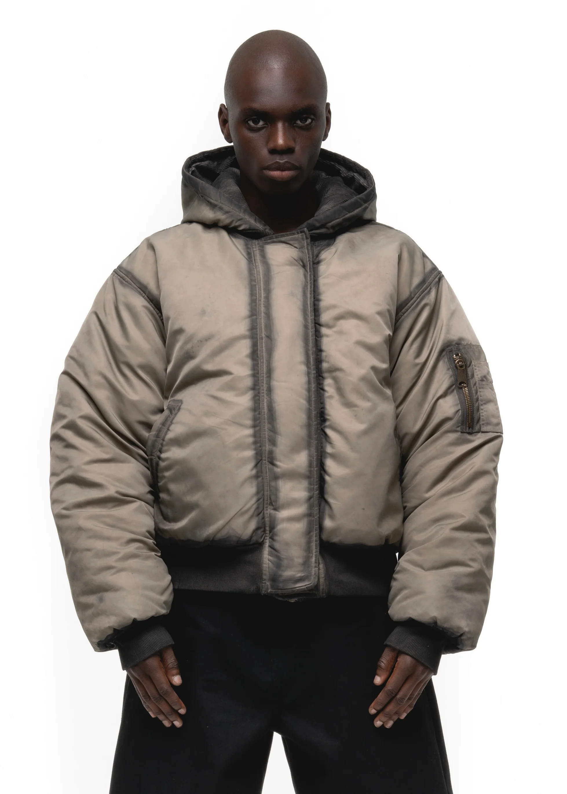 REVERSIBLE ONYX BOMBER JACKET BEIGE - Image 4