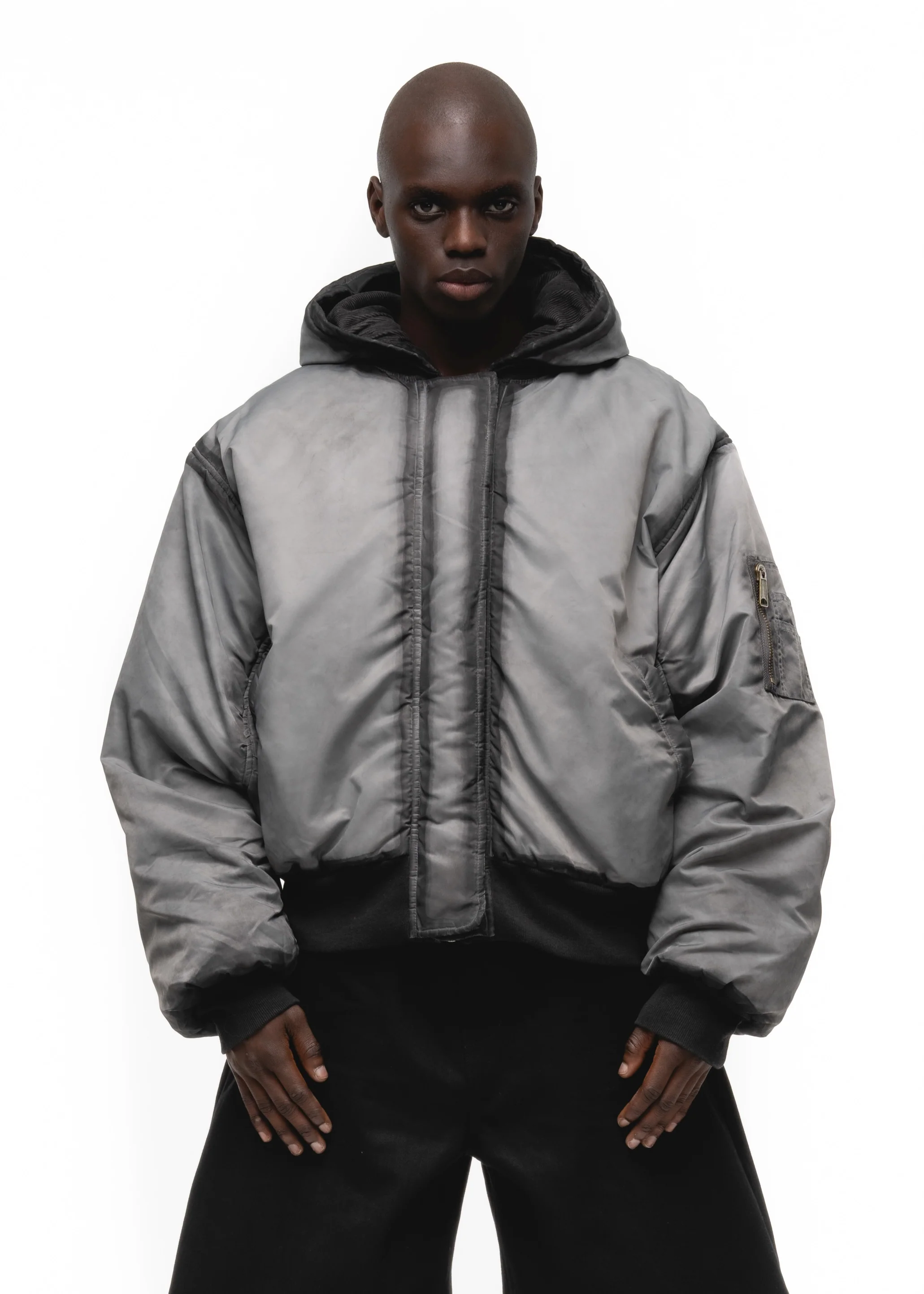 REVERSIBLE ONYX BOMBER JACKET GREY - Image 19