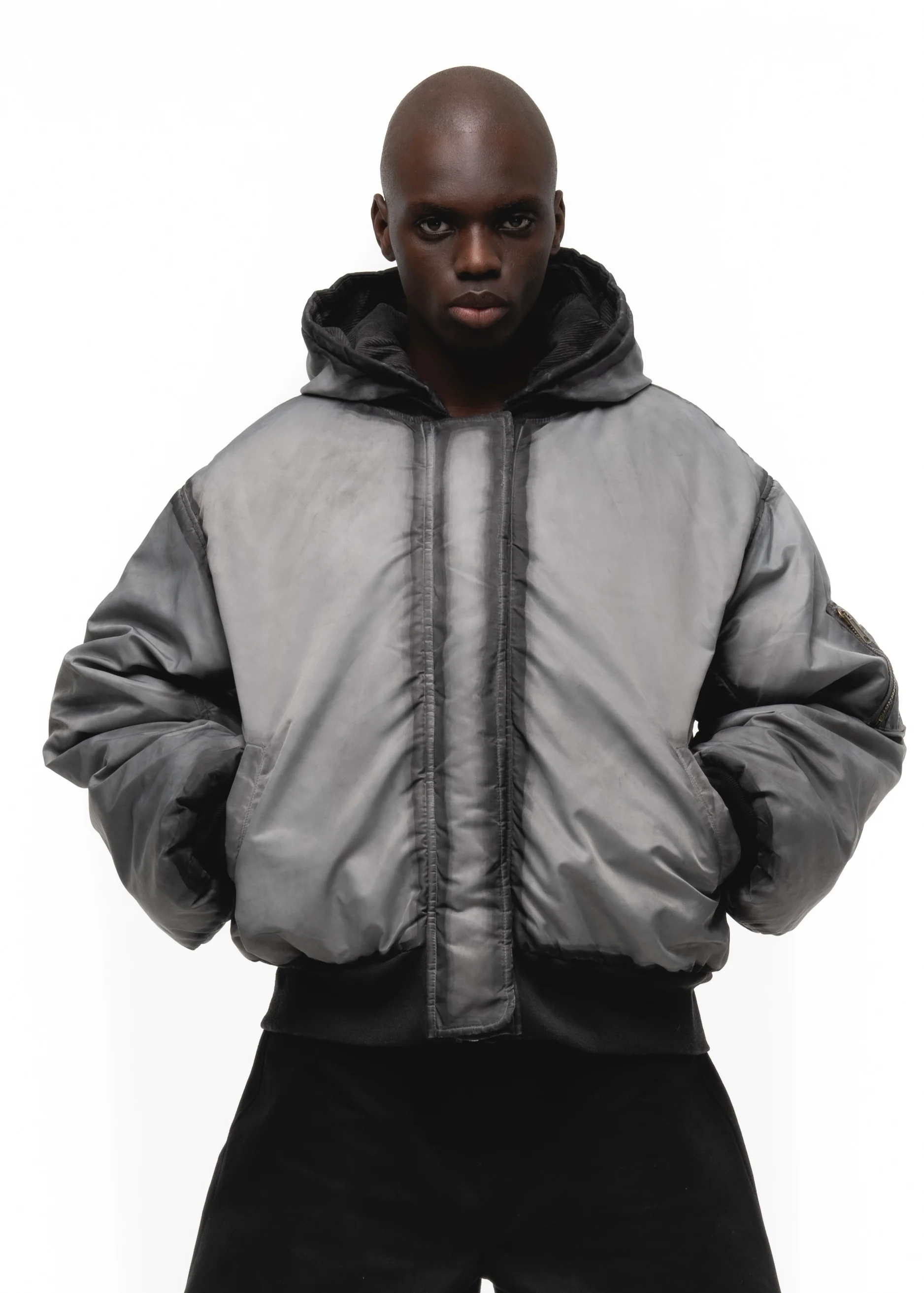 REVERSIBLE ONYX BOMBER JACKET GREY - Image 3