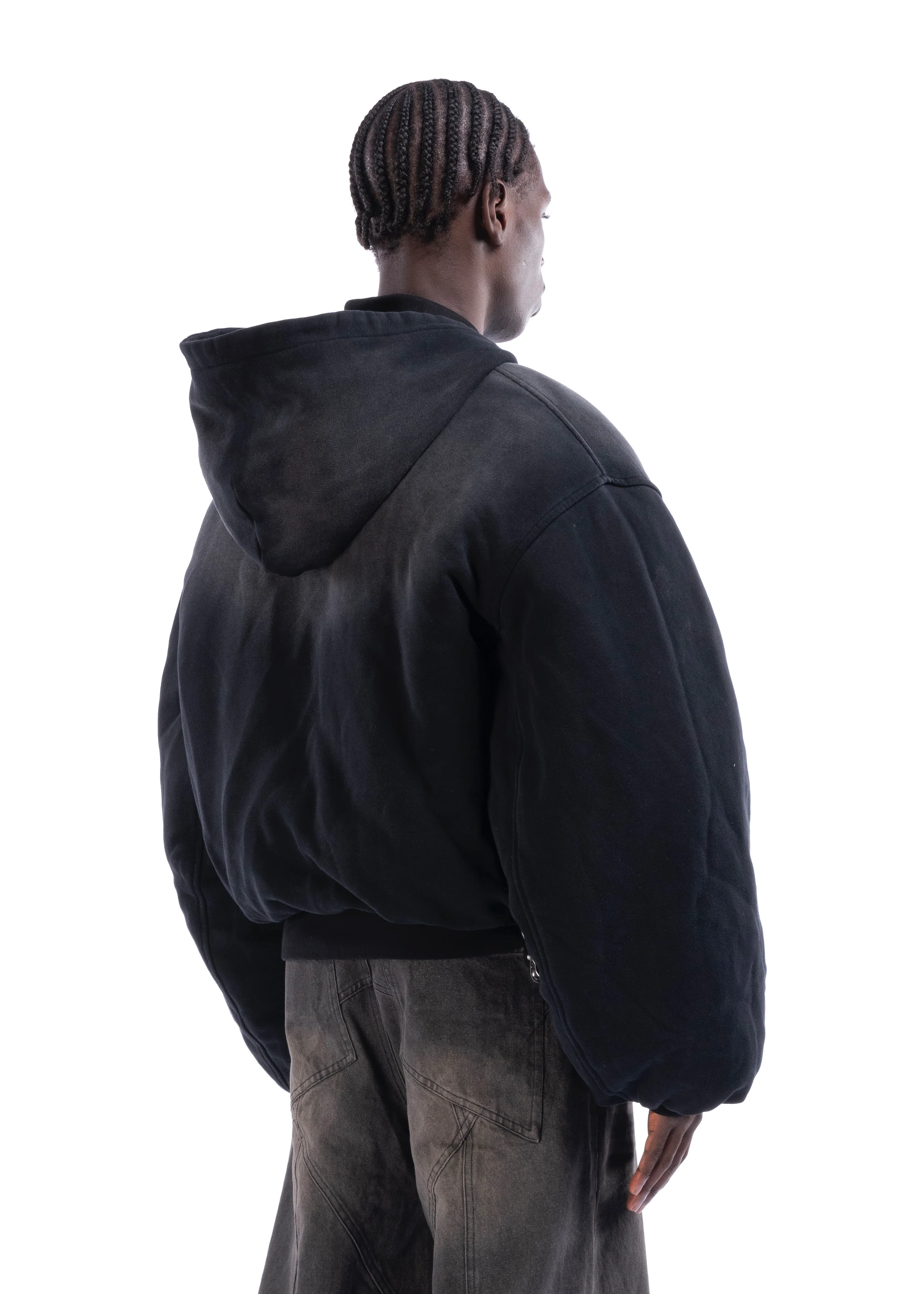 REVERSIBLE HOOD BOMBER JACKET BLACK - Image 13