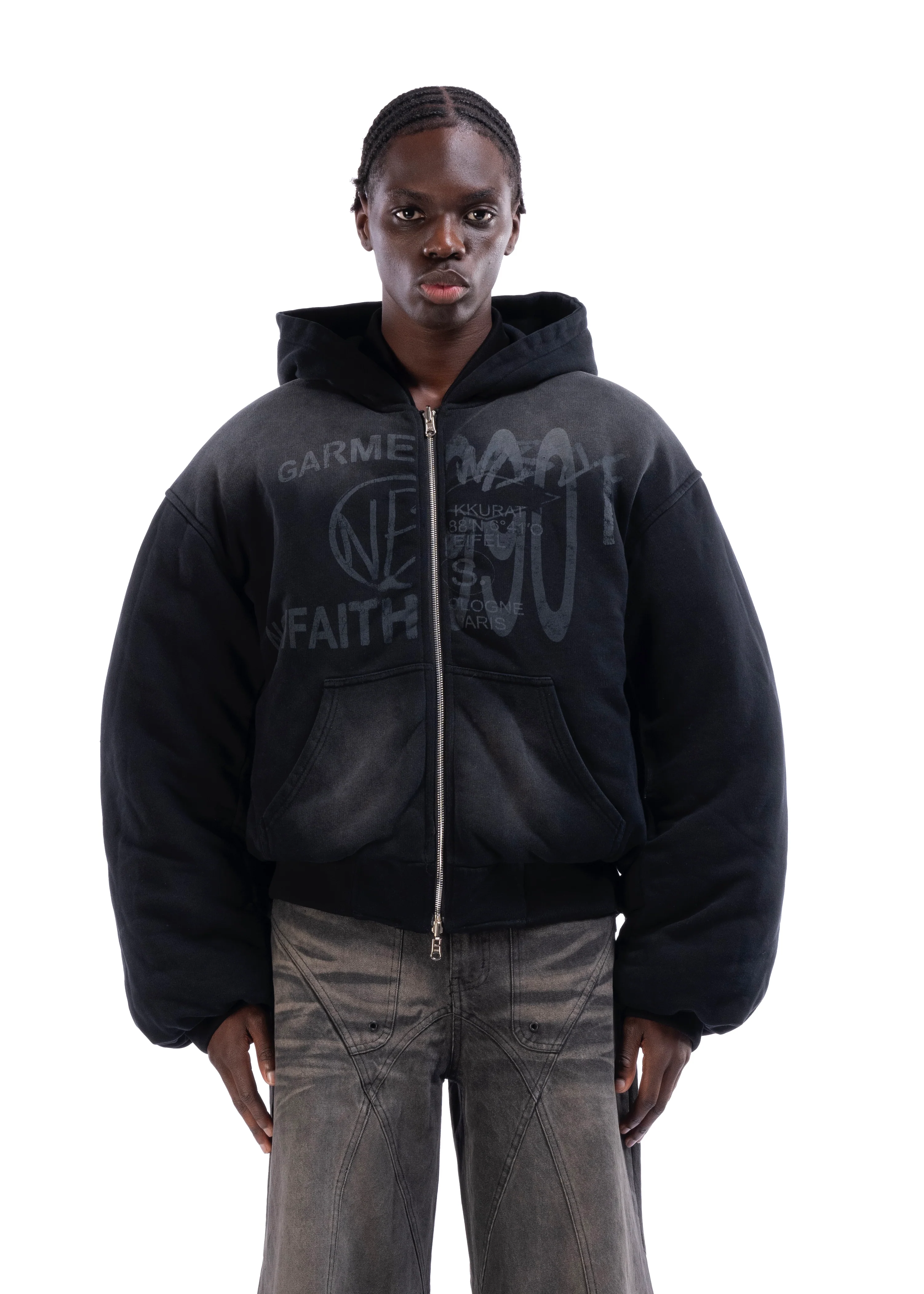REVERSIBLE HOOD BOMBER JACKET BLACK - Image 3