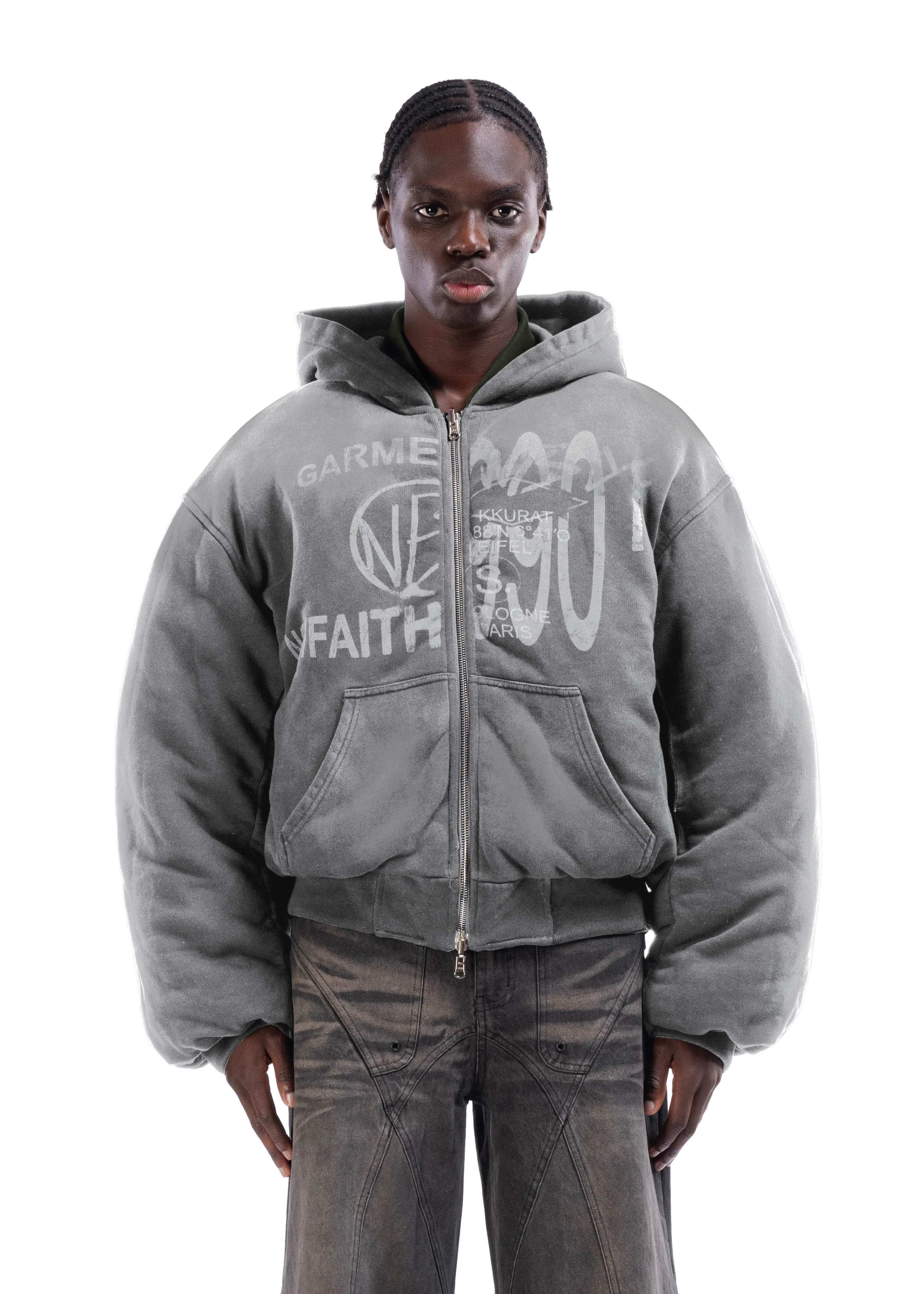REVERSIBLE HOOD BOMBER JACKET GREEN - Image 3