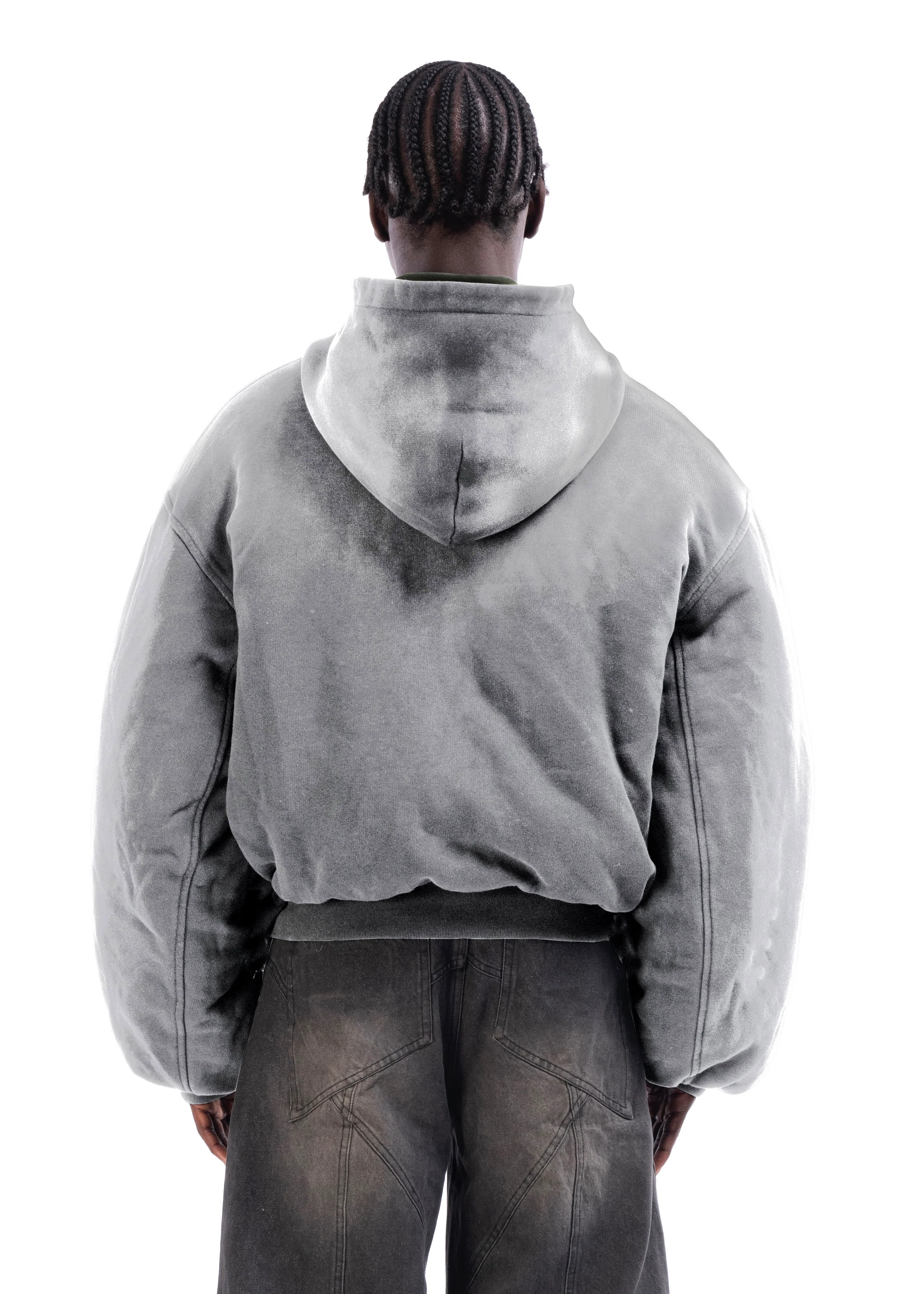 REVERSIBLE HOOD BOMBER JACKET GREEN - Image 9