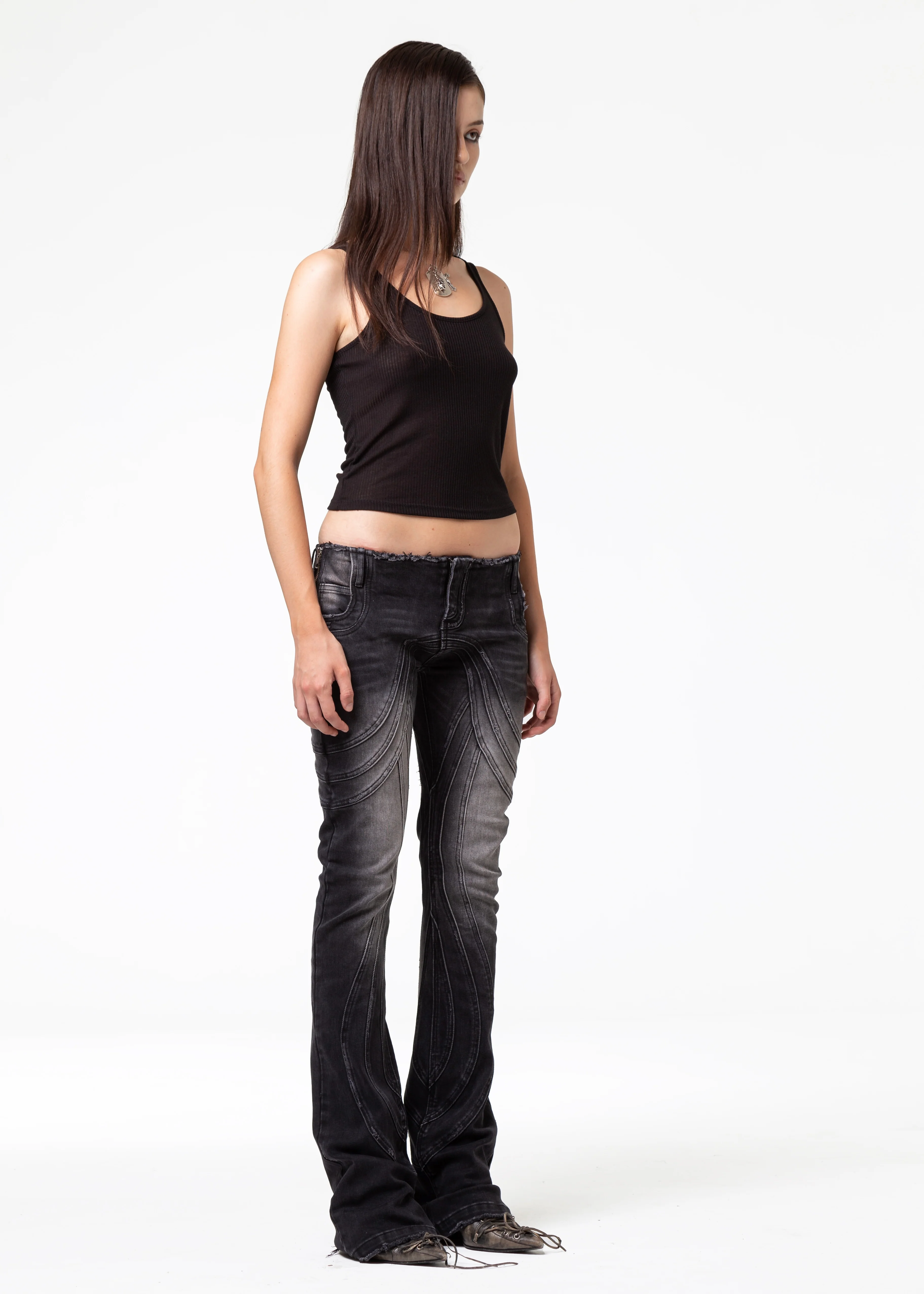 LOW WAISTED DENIM USED BLACK - Image 11
